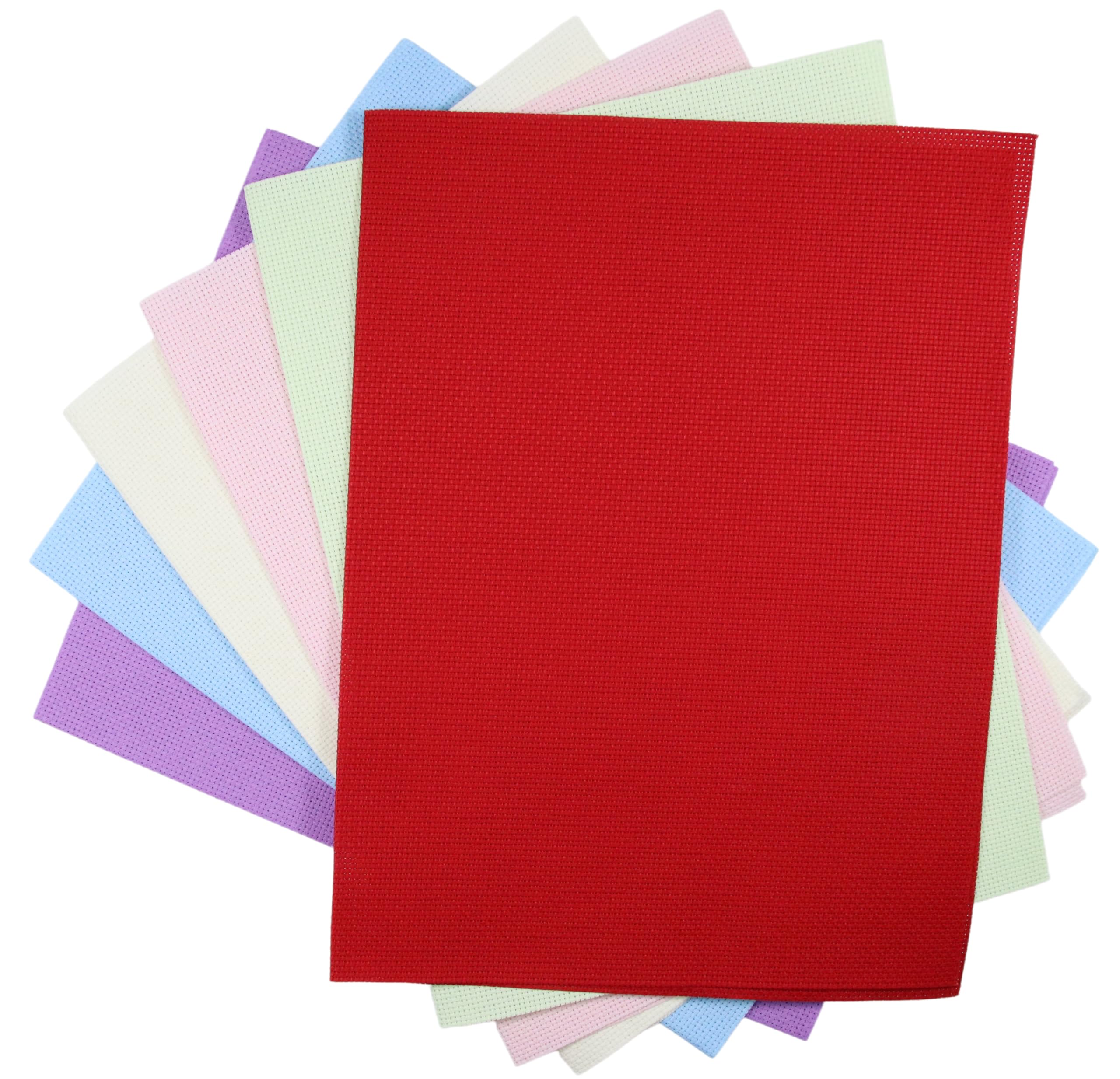KCS 6 pc of 12" x 18" (30cmx45cm) 14 Count Cotton Aida Cloth Cross Stitch Fabric (14CT-E)