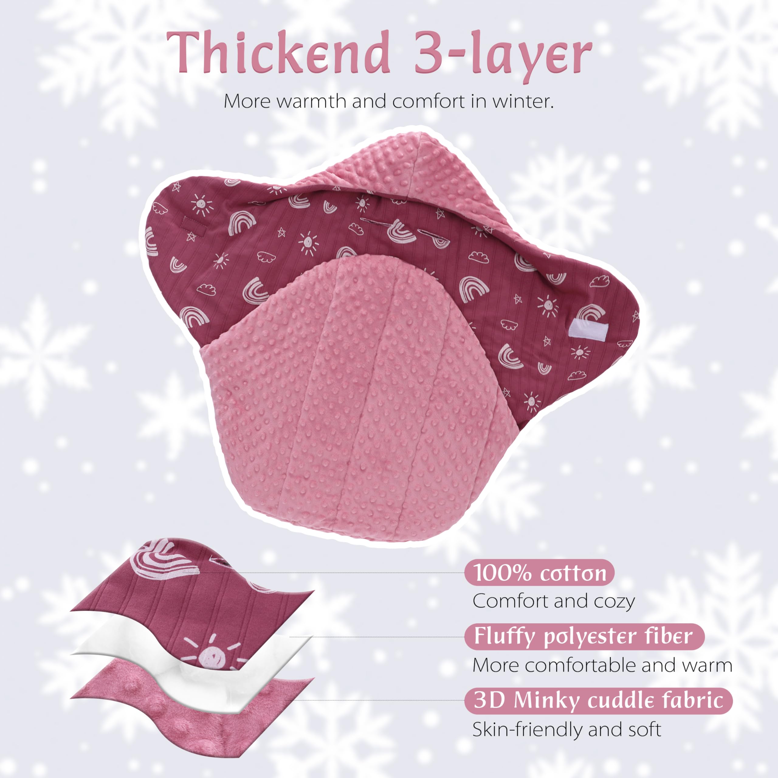 Coperta Invernale Neonati Super Morbida - Sacco Passeggino E Seggiolino Auto Con Velcro - Cotone Trapuntato Caldo Per Bebè 0-12 Mesi - Foto 10