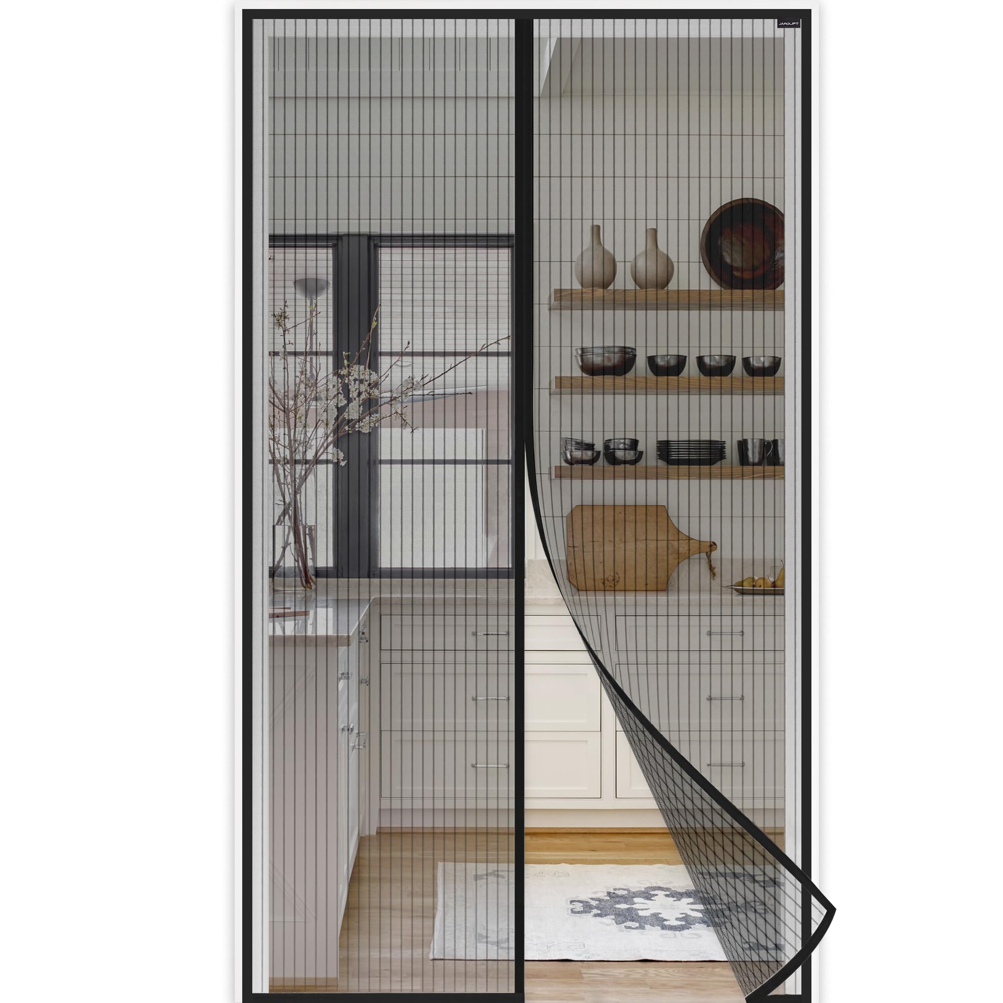 jarolift Easy Fliegengitter Tür Insektenschutzvorhang – 100 x 210 cm