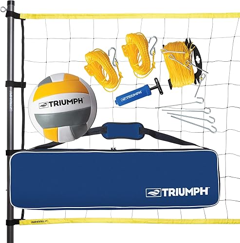 Triumph Classic - Juego de voleibol - Incluye pelota de voleibol de tamaño reglamentario, bomba y funda de transporte acolchada