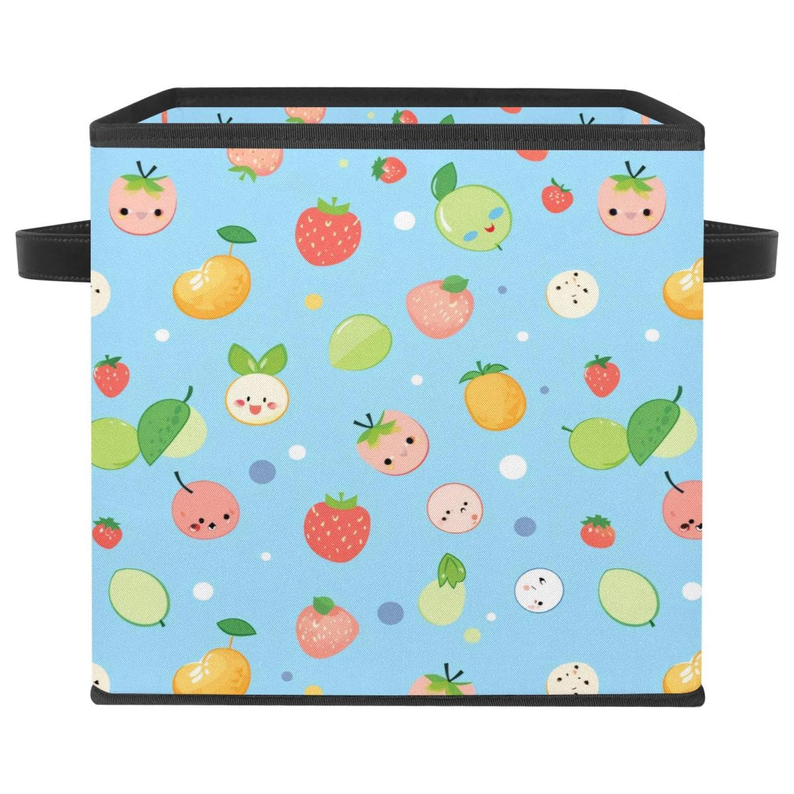 Boîte de rangement motif fruits bleus pliante bac pour placard
