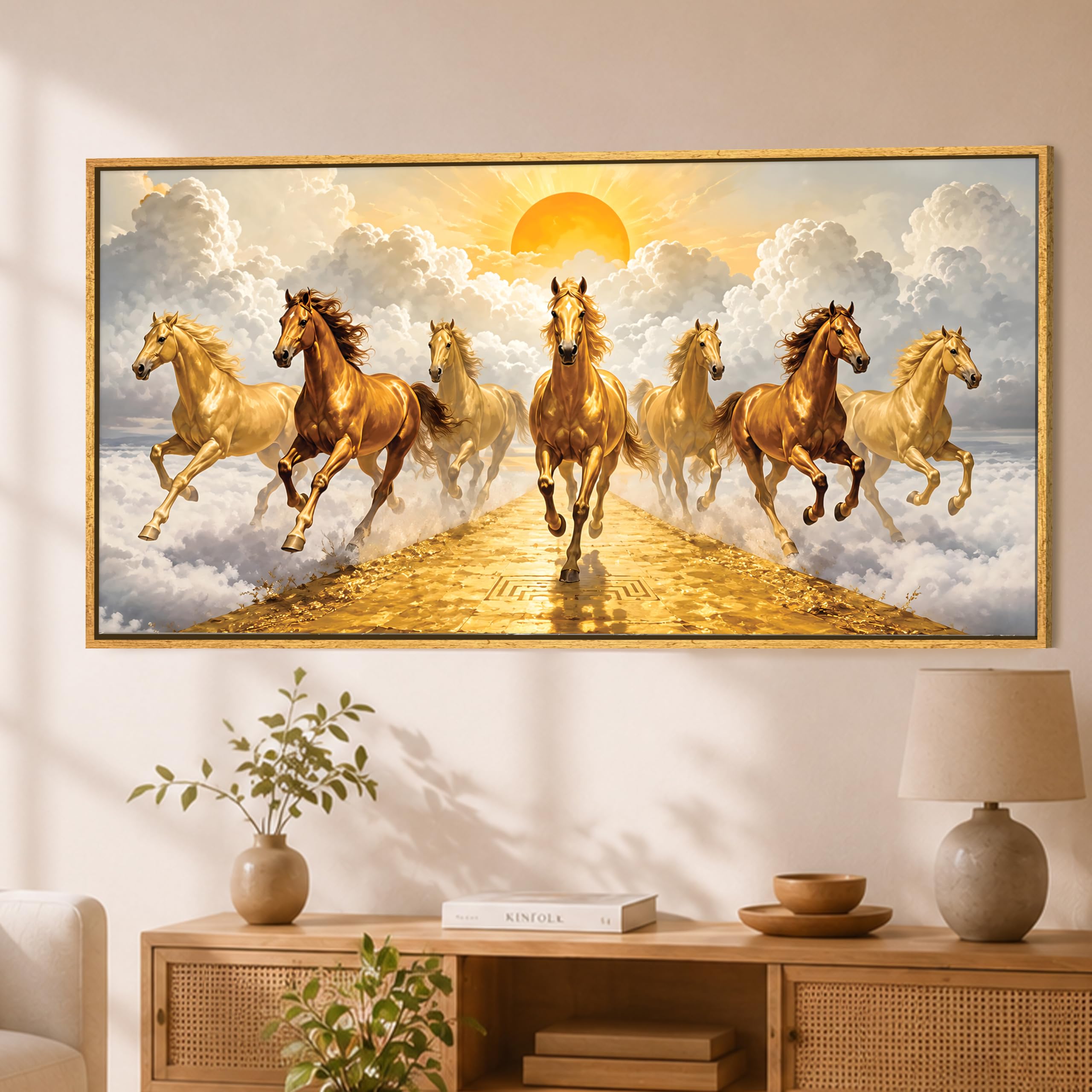 Vastu 7 Running Horses Painting - Luck & Prosperity -6