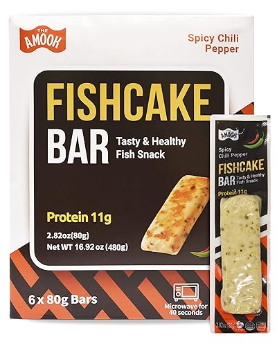 Samjin Amook - Salchicha de pastel de pescado, pimienta picante (paquete de 12 2.82 onzas x 12) - Listo para comer, bocadillo coreano original alto