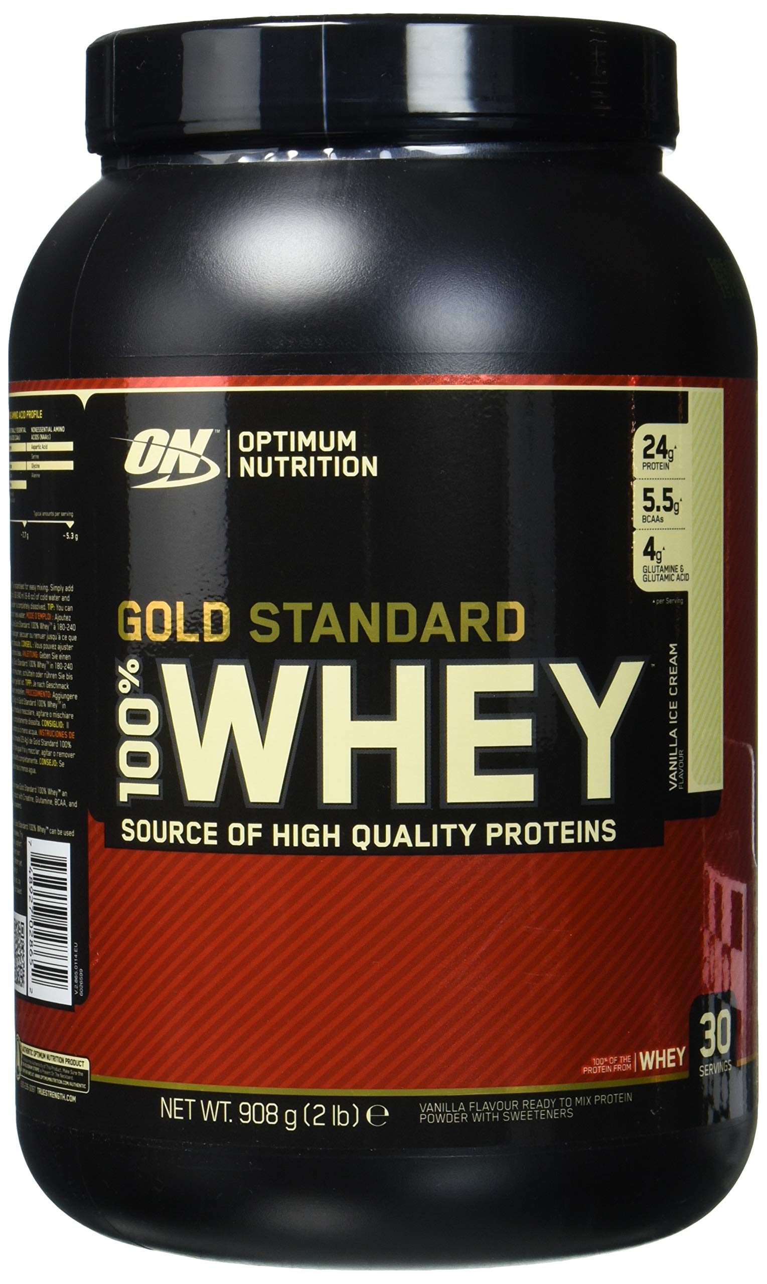 Buy Optimum Nutrition Gold Standard 100 Whey Protein Powder, Vanilla Ice Cream, 2 Pound Online