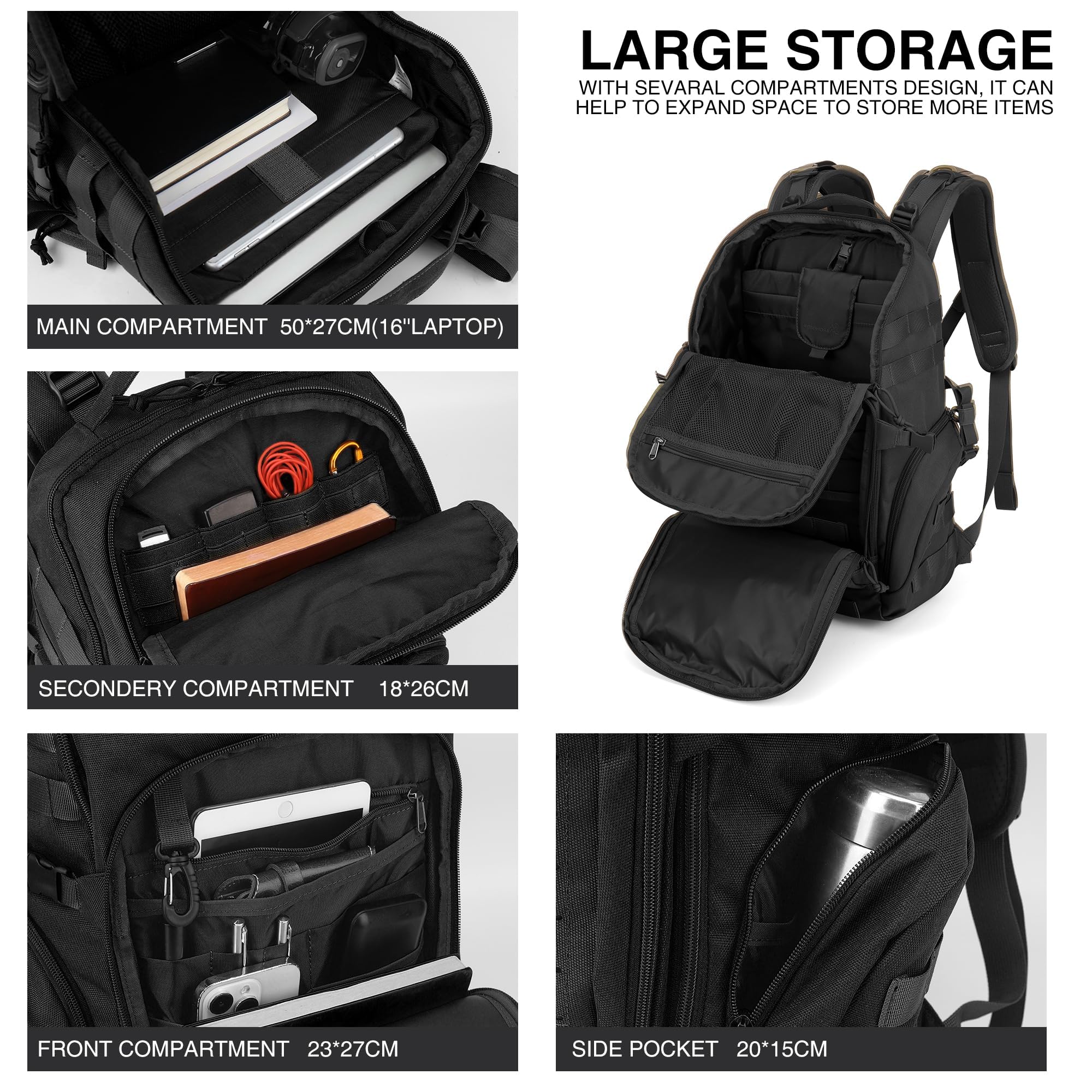 Mardingtop Molle 30 l plecak turystyczny, wojskowy, taktyczny plecak męski, plecak Cordura na wędrówki, kemping, trekking, wspinaczkę