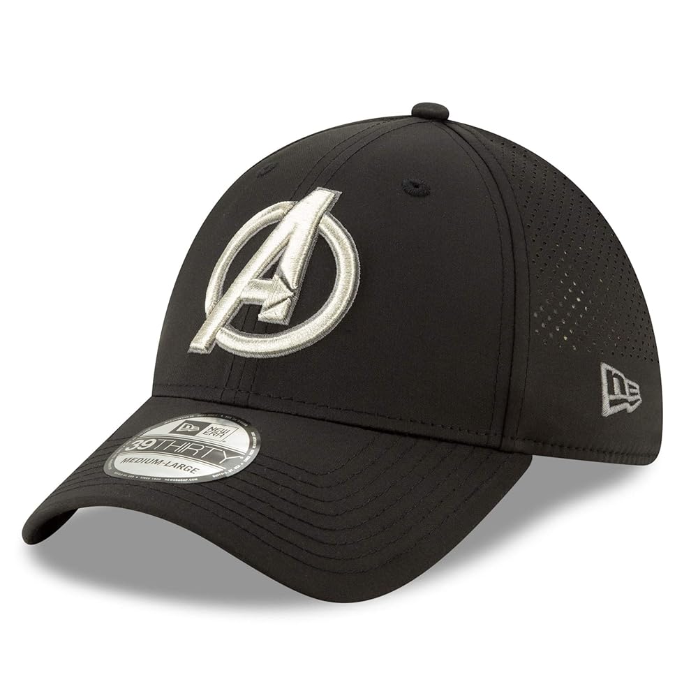 帽子 MARVEL AVENGERS NEW ERA Crew 39Thirty New Era Avengers Silver Symbol Perforated for Play 39Thirty