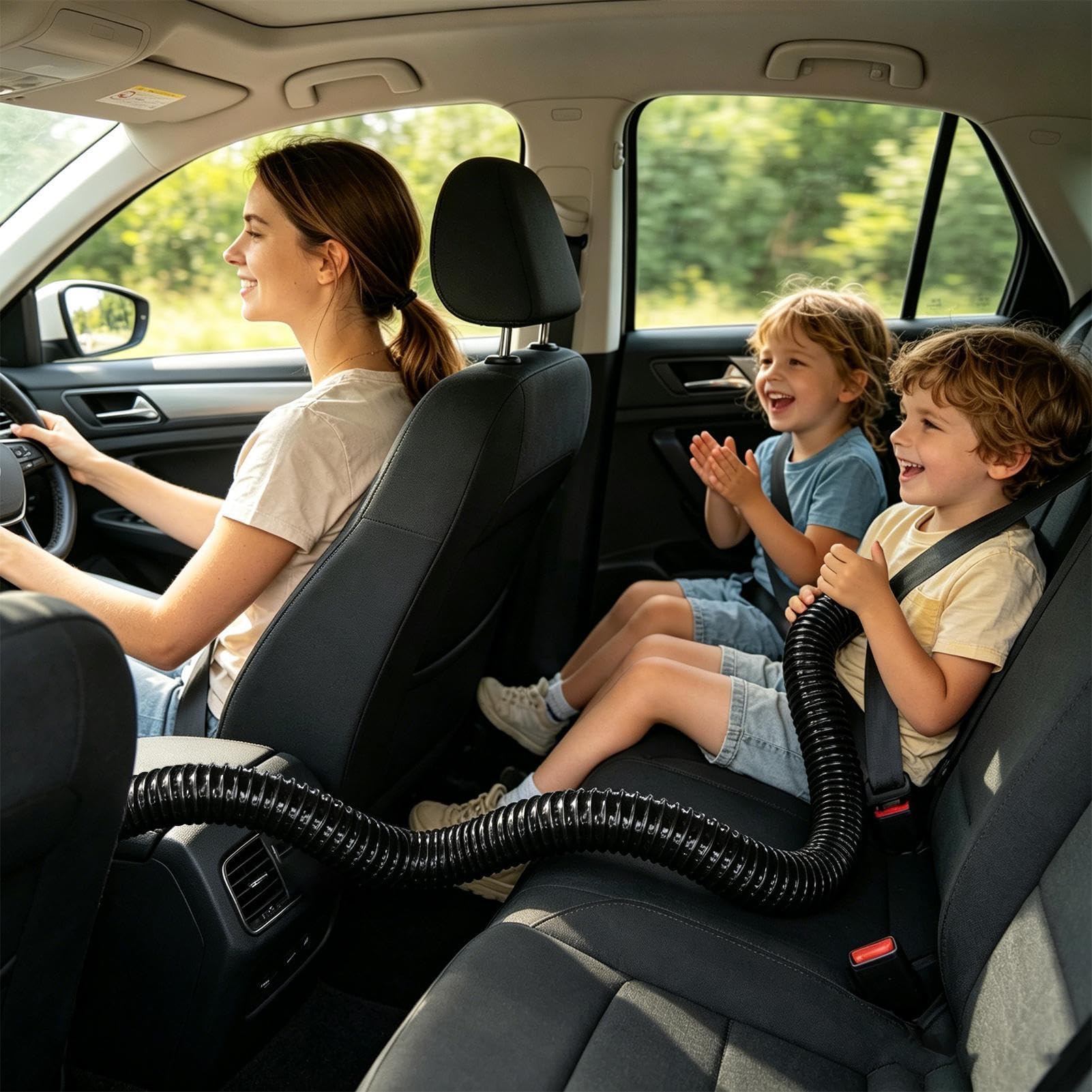 3.0m Flexibel Rücksitz Lüftungsschlauch Mit USB Lüfter Typ | Auto Klimaanlage Verlängerung Schlauch | Klimaschlauch Belüftung Luftführung für Kinder Haustiere Hunde AutoKlima SUV LKW