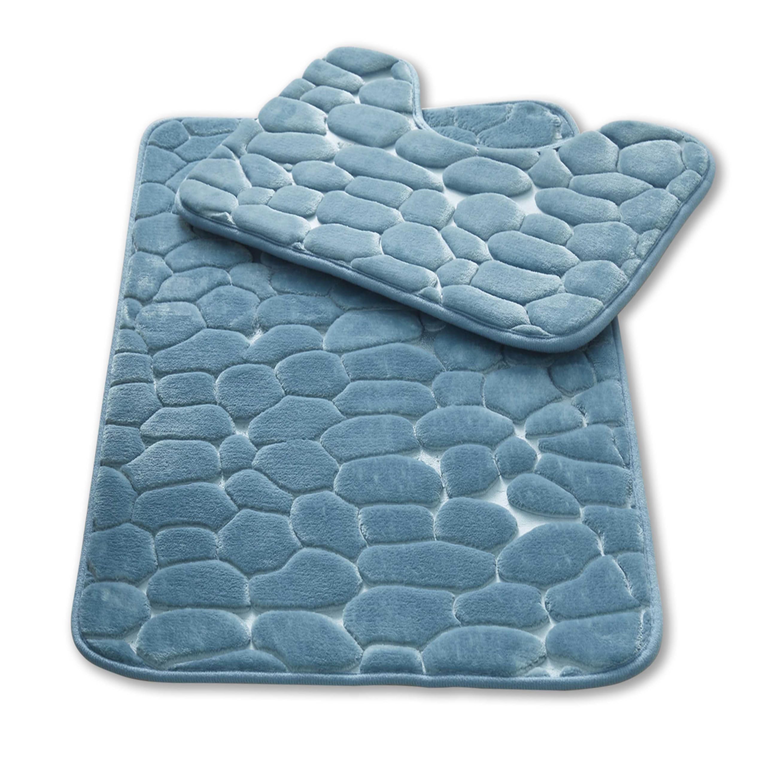 GC GAVENO CAVAILIA 2 Pieces Memory Foam Bath & Pedestal Mat Set, Aqua — image 1