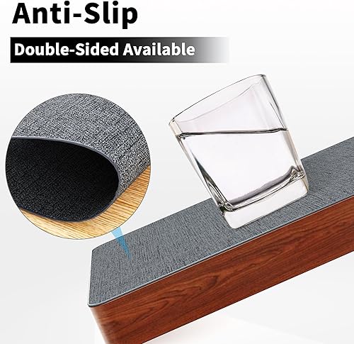 Miniatura 4 de DOLOPL Juego de 6 manteles individuales de piel sintética azul polvoriento, resistentes al calor, para mesa de comedor, impermeables, a prueba de