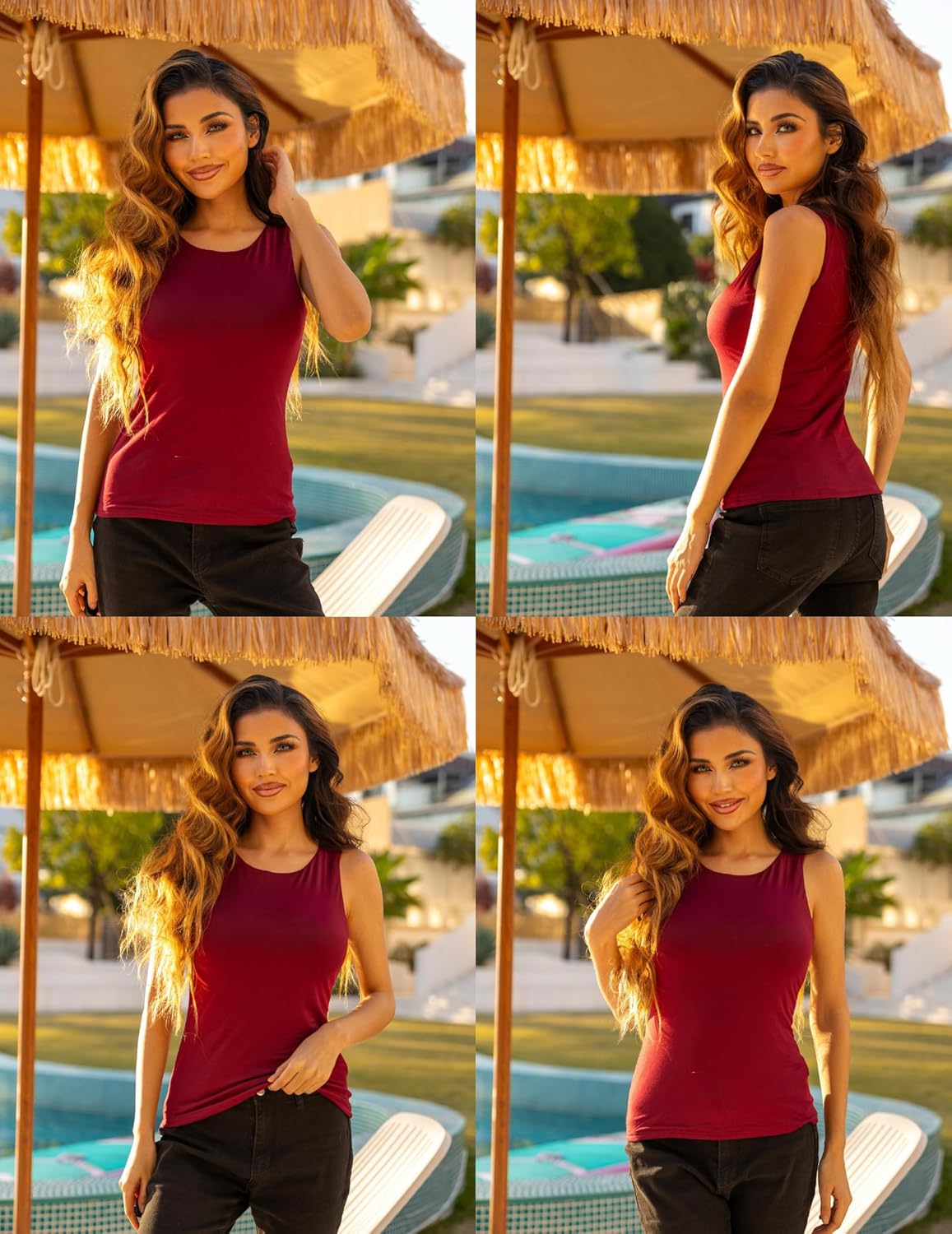 Zeagoo Womens Double Lined Crew Neck Tank Tops Cute Summer Sleeveless Workout Tops Basic Going Out Clothes 2026 - Image 5