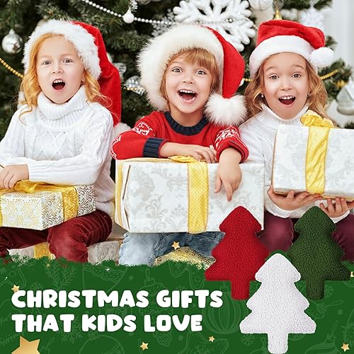 Miniatura 7 de Bencailor 3 almohadas de Navidad suaves y esponjosas para árbol de Navidad, cojines de felpa para decoración de habitación de Navidad, regalo