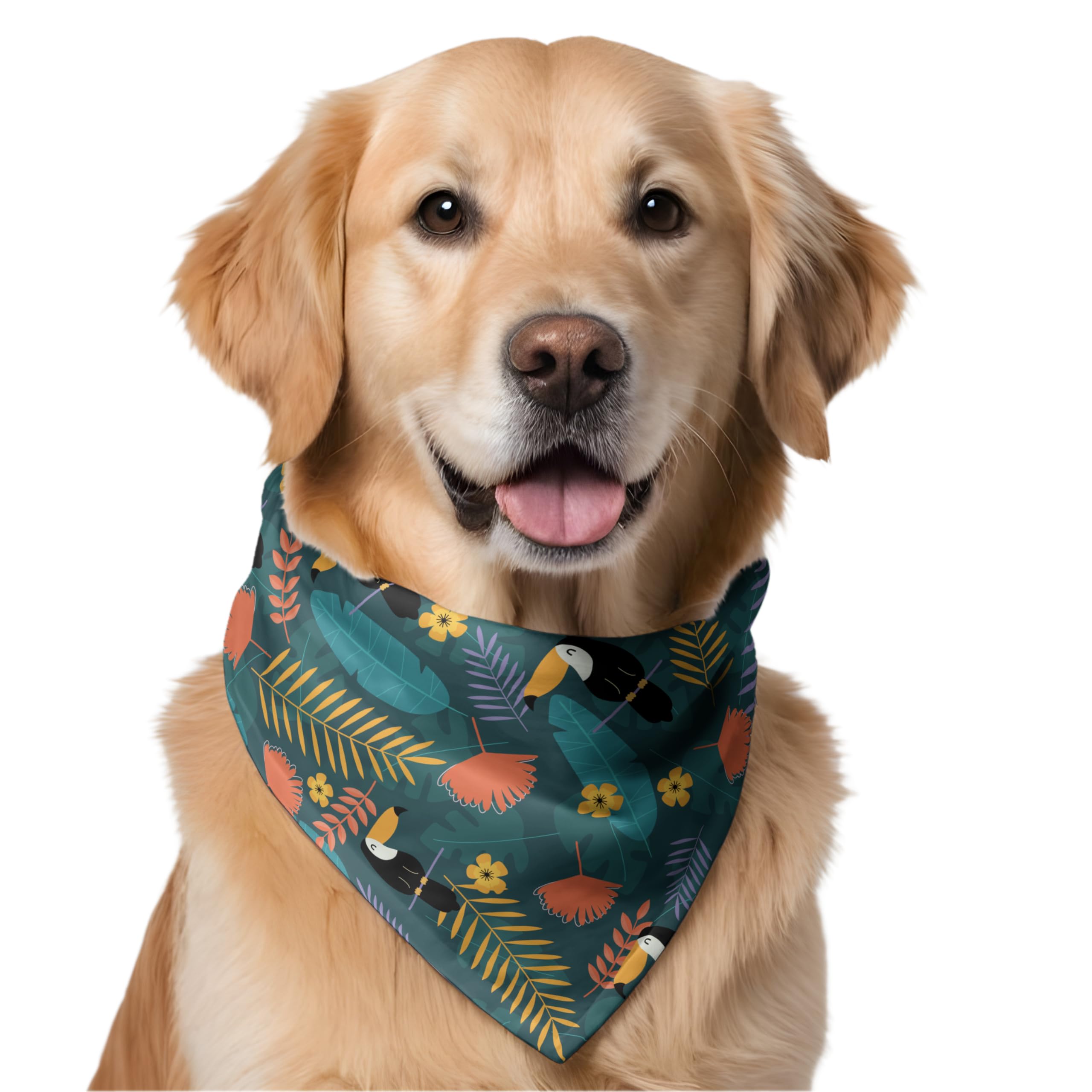 Dog Bandana Collar Adjustable by W | This Beautiful Gorgeous Design Dog Collar Bandana Scarf Is Perfect Styling Accessory for Dogs (Jungle, S) (B0D7MZ4ZV5) Amazon Price History, Amazon Price Tracker