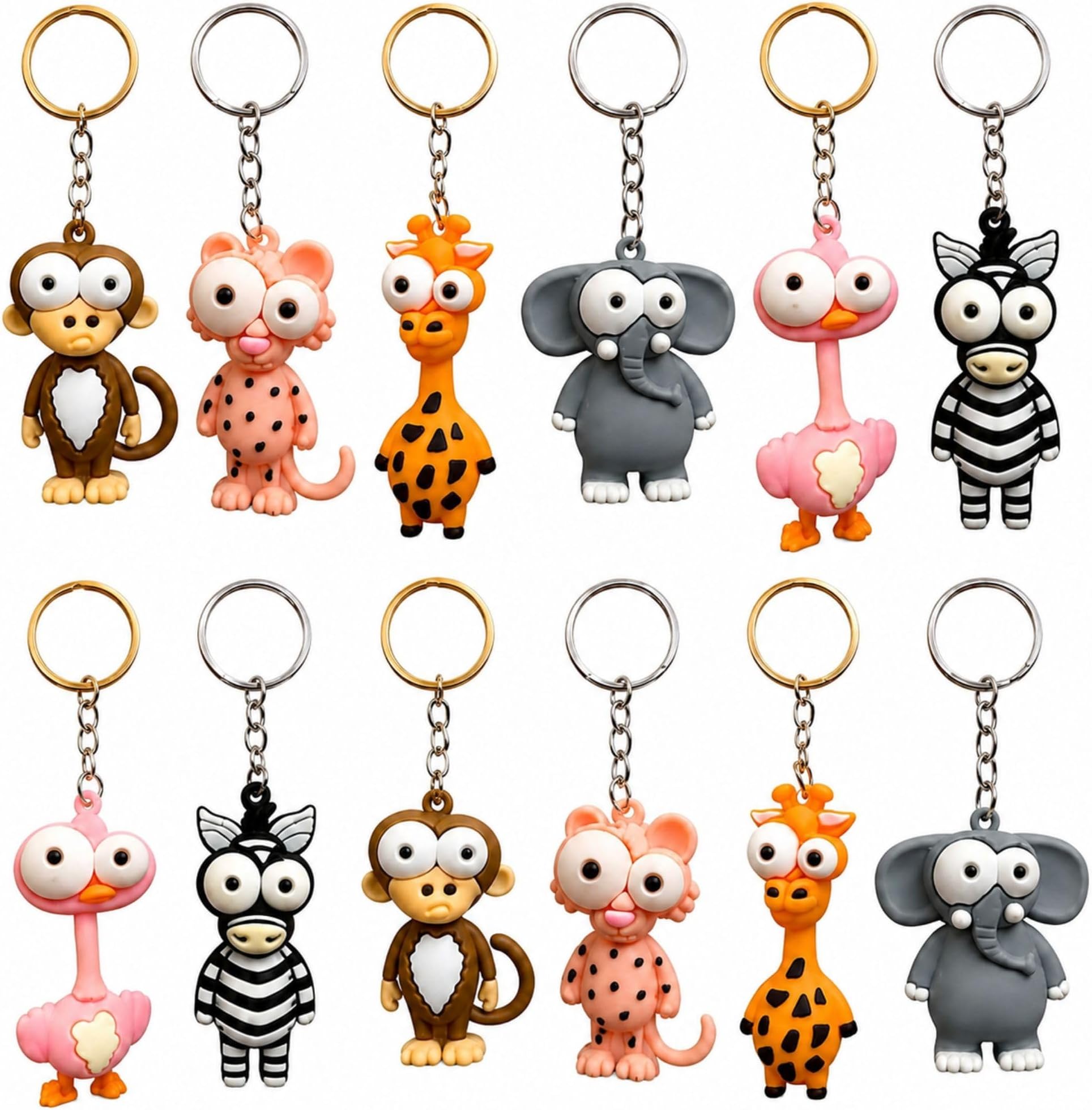 - Birthday Return Gift for Kids, 12 Pcs Jungle Animal Theme Keychains | Safari Animal Key Rings for Boys & Girls | Party Favors, Goodie Bag Fillers & Kids Birthday Gifts