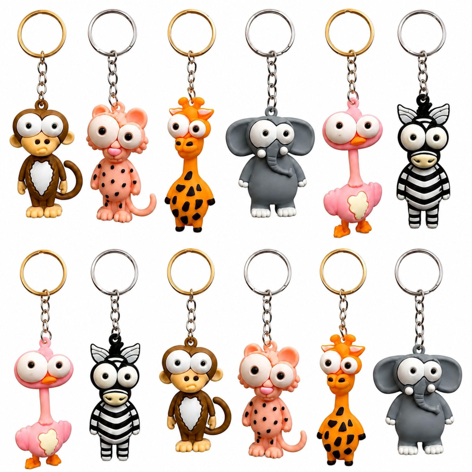 MONKEYTAIL Jungle Animal Theme Keychains as Birthday Return Gifts for Kids of All Age Groups-Set of 12-image-27