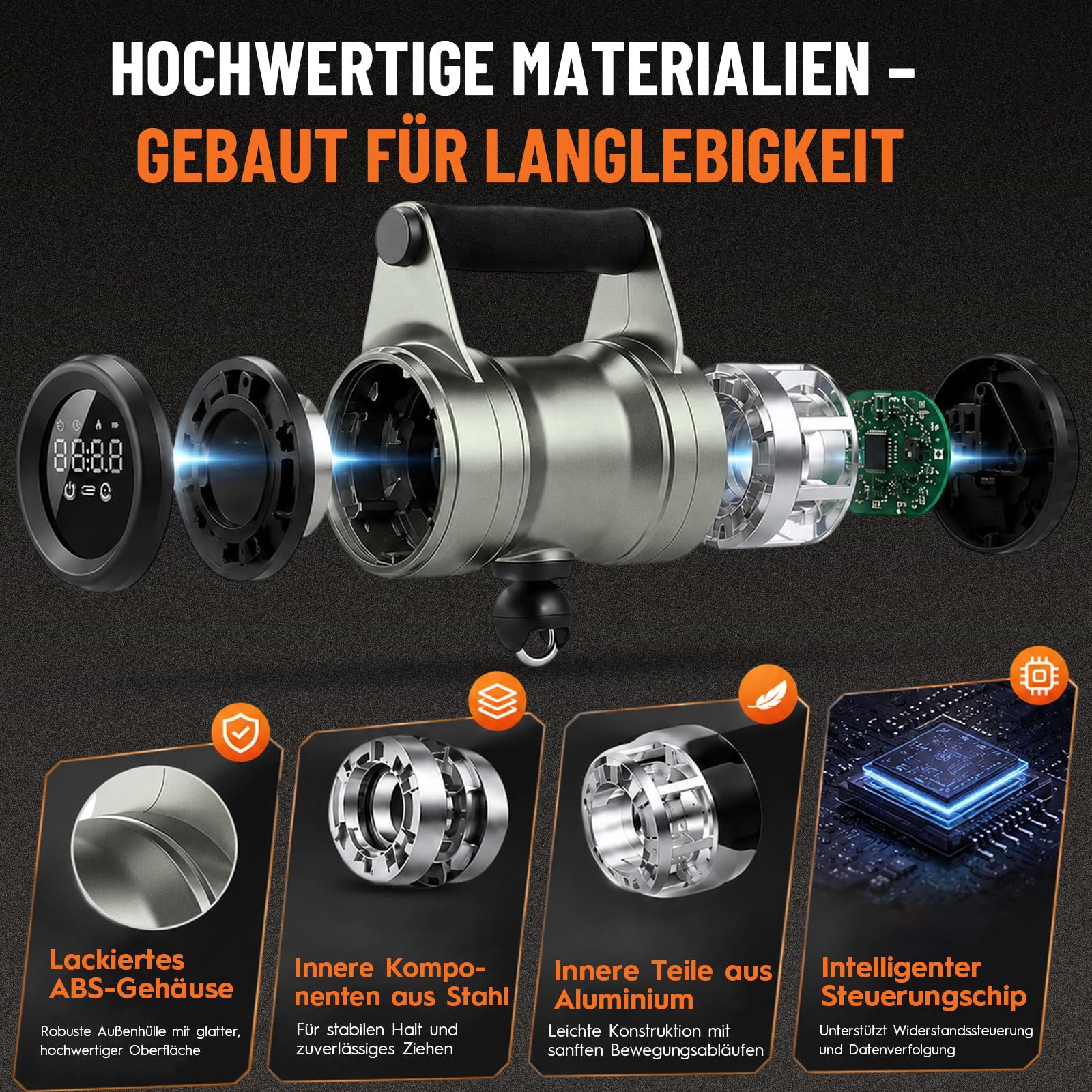 Adjustable Dumbbells, Digitale Smart Verstellbare Widerstandshantel Trainer | 6 Widerstandsstufen Kurzhantel mit USB-C Aufladung & Digital Display, Ganzkörpertraining für Home Fitness, Büro & Outdoor