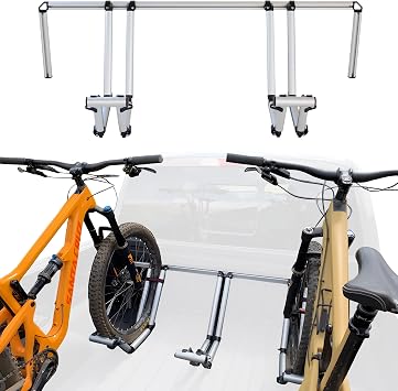Truck Bed Bike Rack - All-Aluminum Truck Bed 2 Bike Rack Full Size Trucks - Includes 1 Fat Tire Kit - Effort-Free Installation