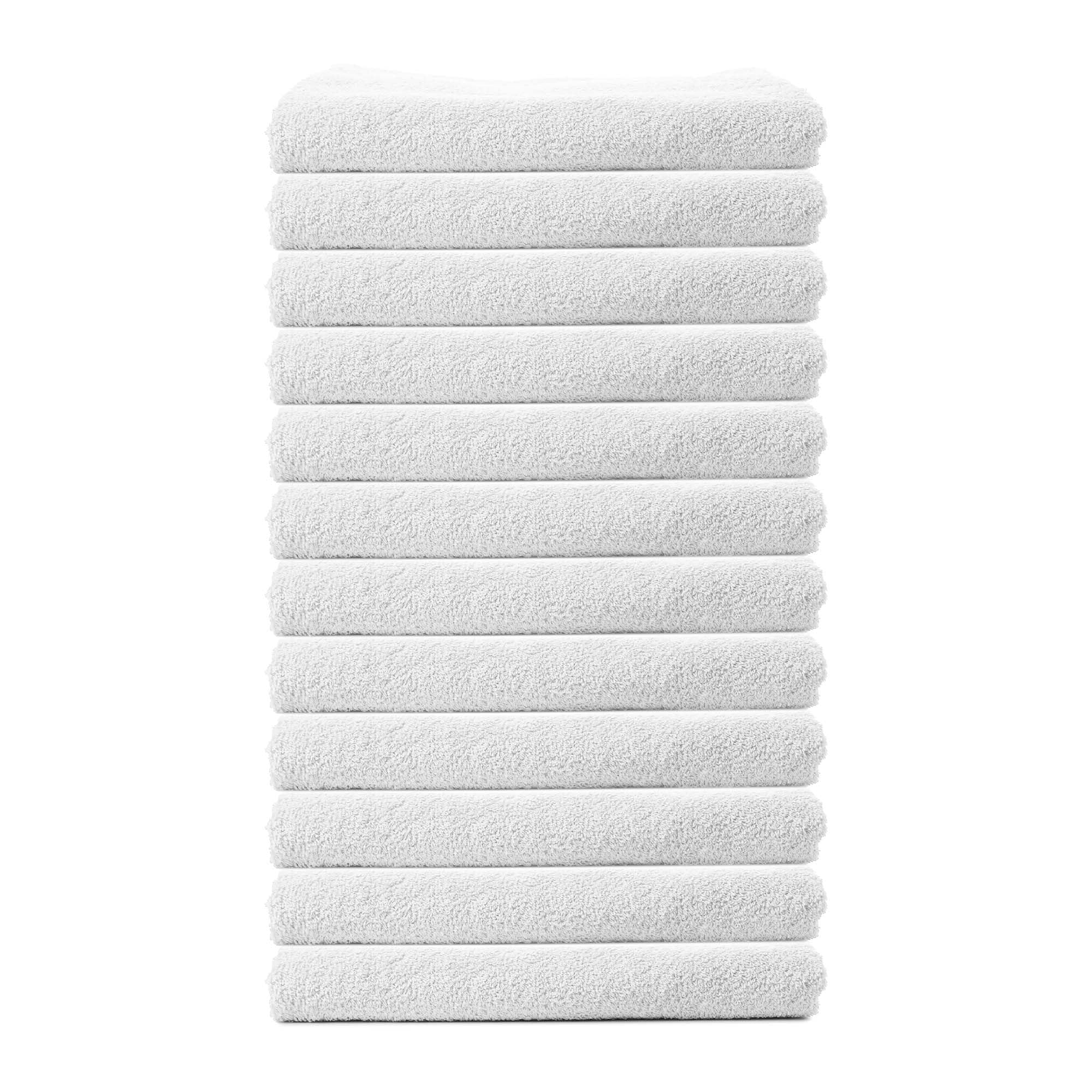 12 x 12 Inches White Wash Cloths Bulk, 12 Pack Face Cloths, Hand Towels for Bathroom, Cotton Washcloths Set, Soft Cleaning Rags for Bath, Body, Spa, Gym, Kitchen, Dish