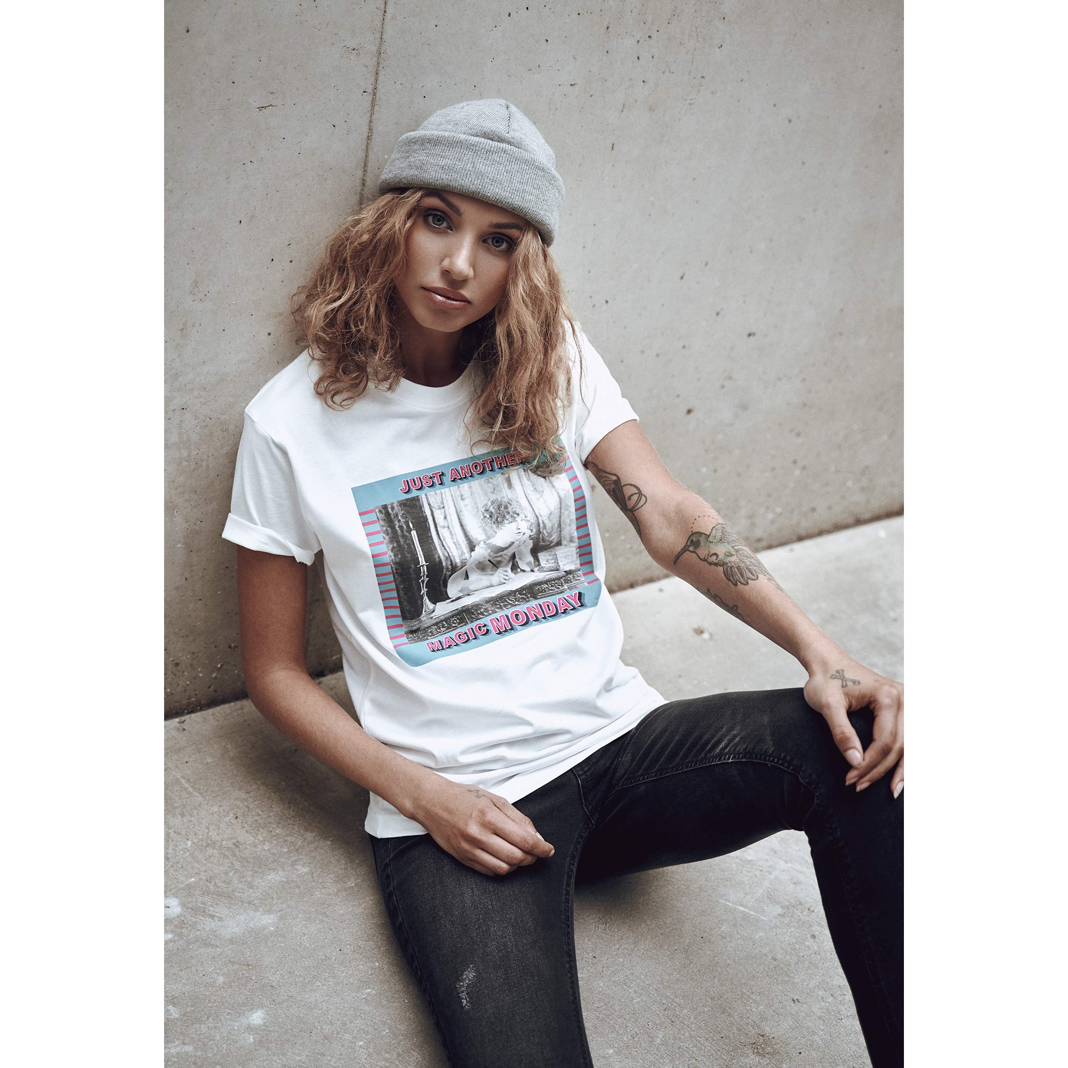 Mister Tee Damen Ladies Magic Monday Tee T-Shirt, White, S