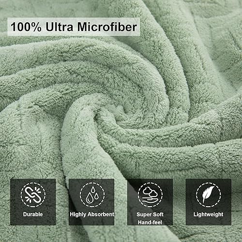 Vista 2 de Juego de 4 toallas de baño suaves de microfibra ultra suave, toallas de baño altamente absorbentes, toallas de ducha de secado rápido para baño