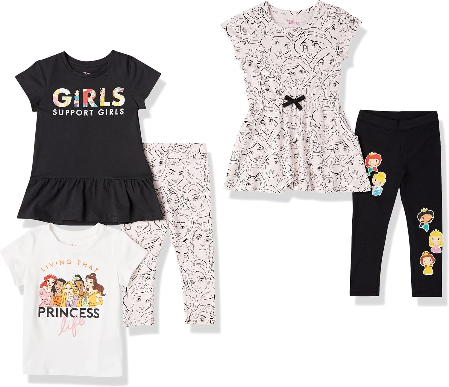 Amazon Essentials girls Disney Mix-and-match Outfit Sets Medium Princess