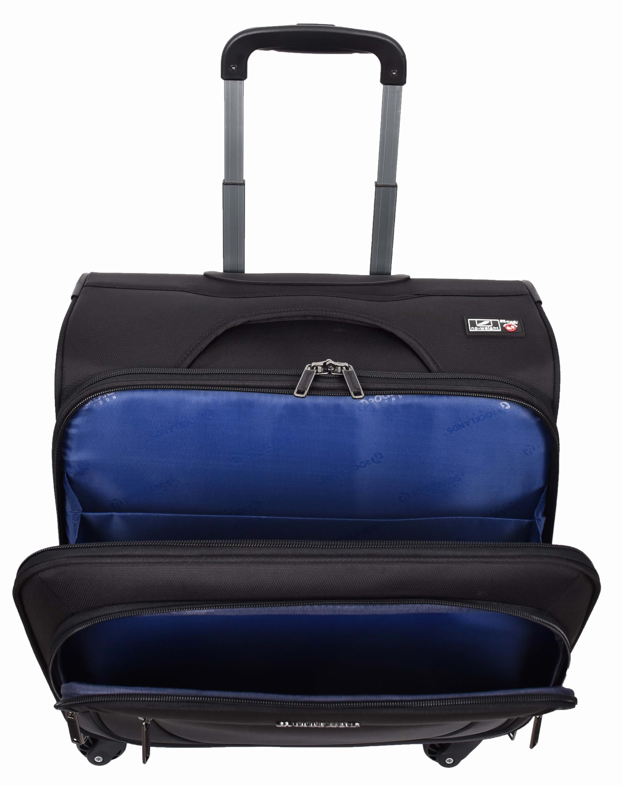 House Of Leather - Maletín de viaje para piloto, organizador de negocios, trolley de oficina, bolsa de cabina, 4 ruedas, Black, Cabin