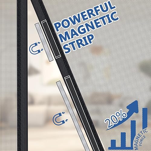 Miniatura 5 de WochiTV Malla reversible para puerta de 36 x 80 pulgadas, pantalla magnética de apertura lateral izquierda y derecha, tamaño de 38 x 82 pulgadas,