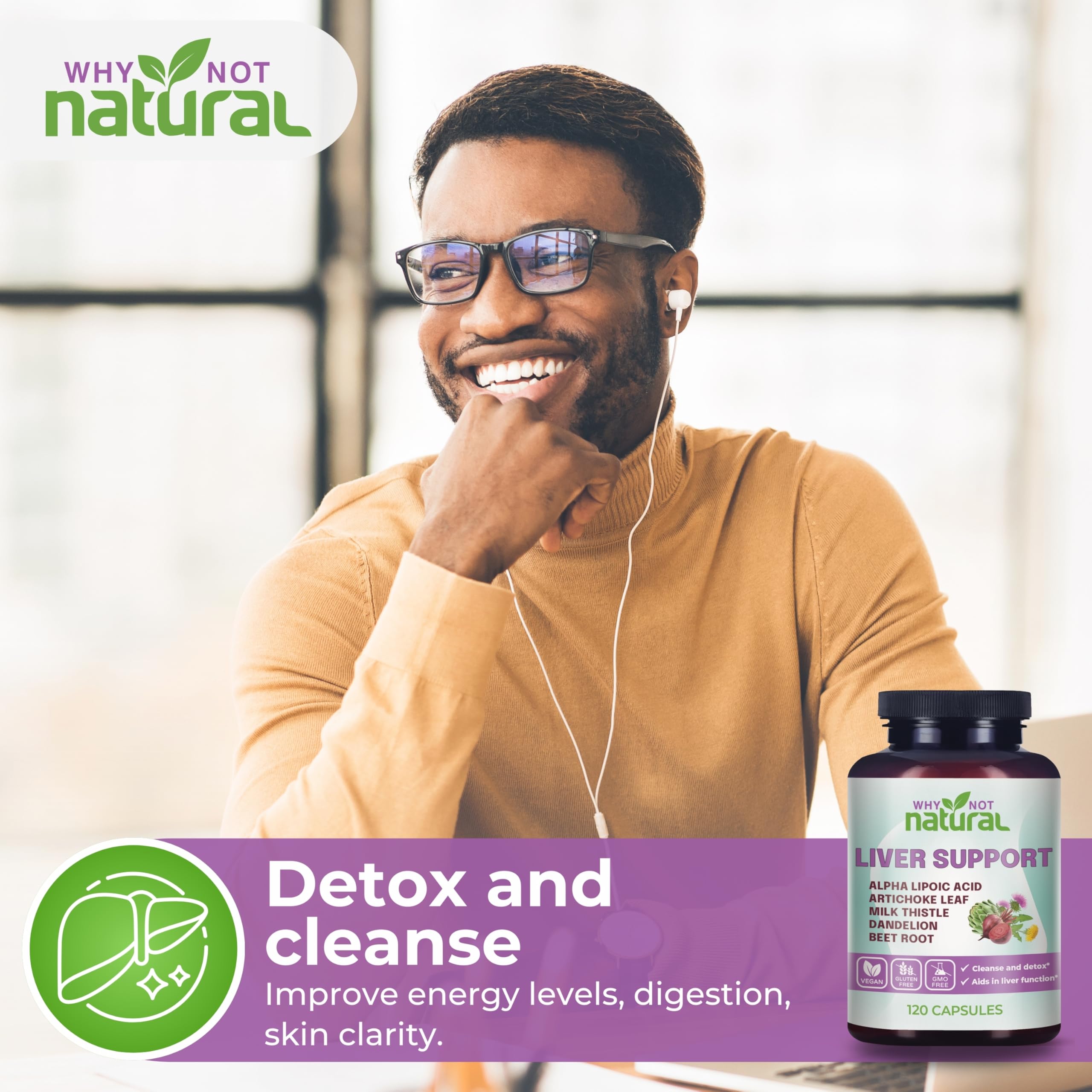 5-in-1 Liver Health Formula Supplement for Detox and Cleanse - Milk Thistle — Amazon image 3
