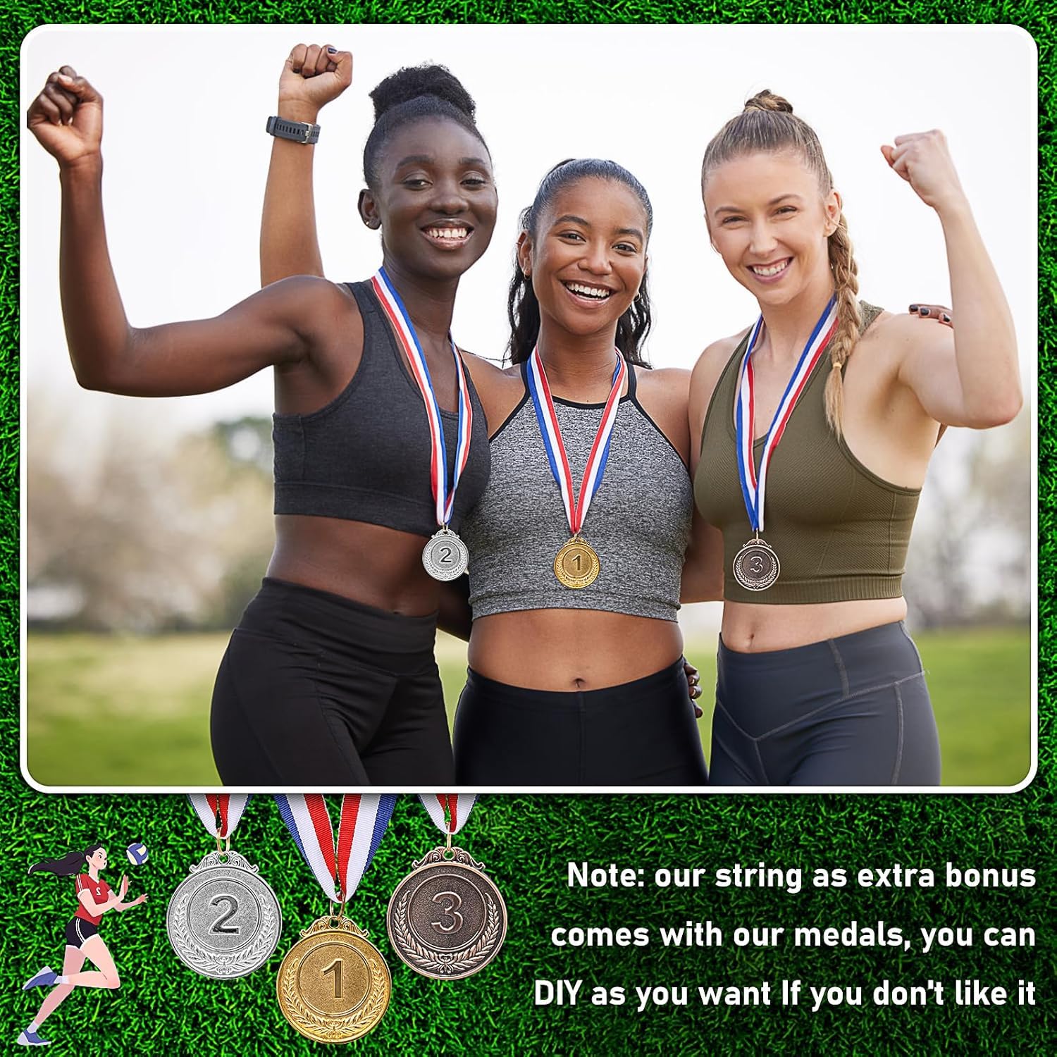 MALLOOM 30 Médailles en Or, Argent et Bronze – Médailles de vainqueur pour compétitions, fêtes, Style Olympique
