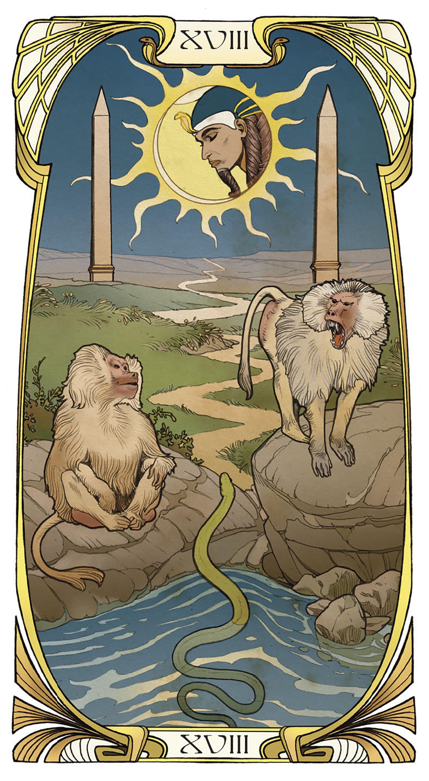 Coffret Tarot Égyptien Art nouveau