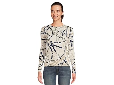 Lauren Ralph Lauren Belting-Print Cotton-Blend Sweater Women
