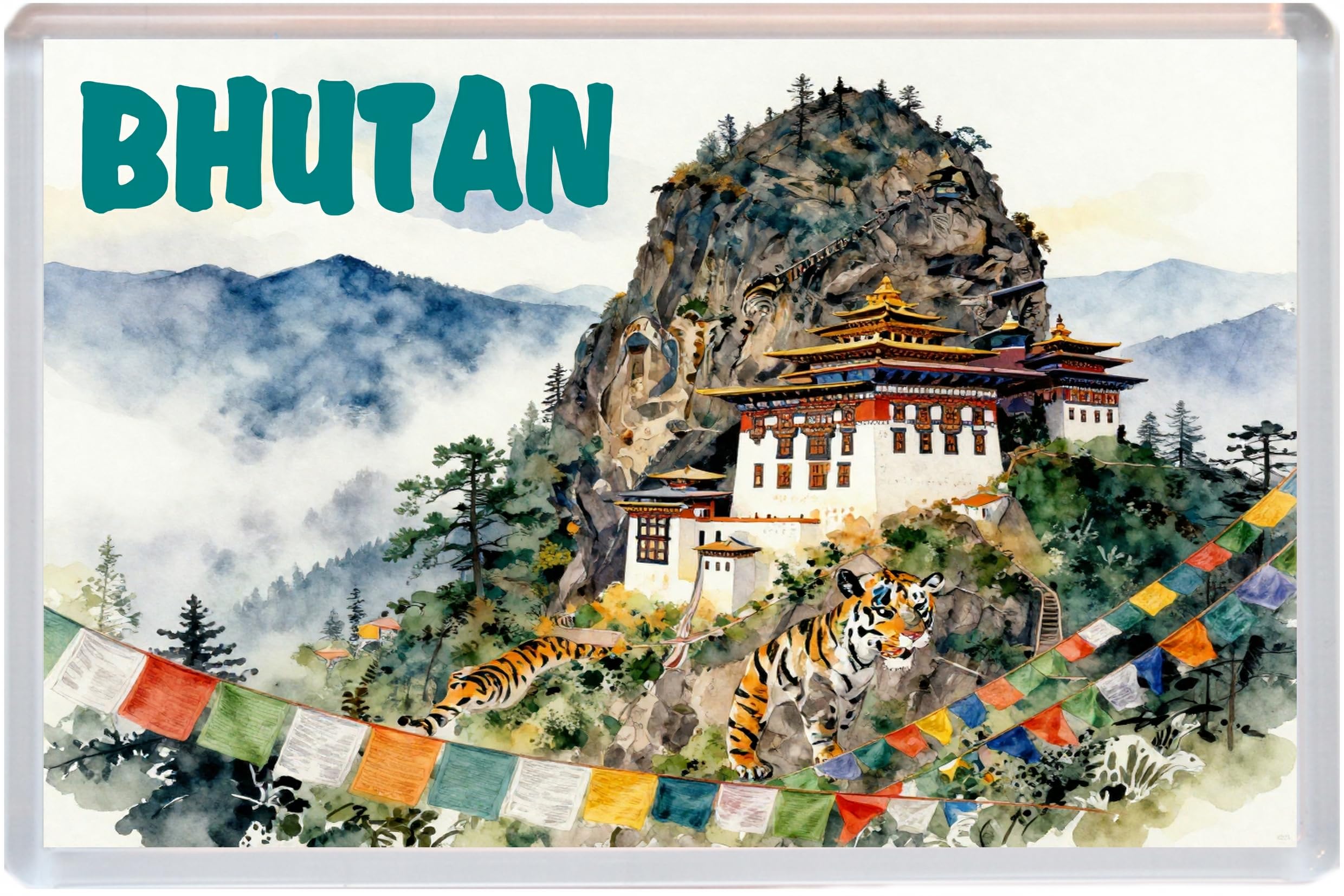 Bhutan - Artistic Jumbo Fridge Magnet 96 x 67mm BBS26FM31