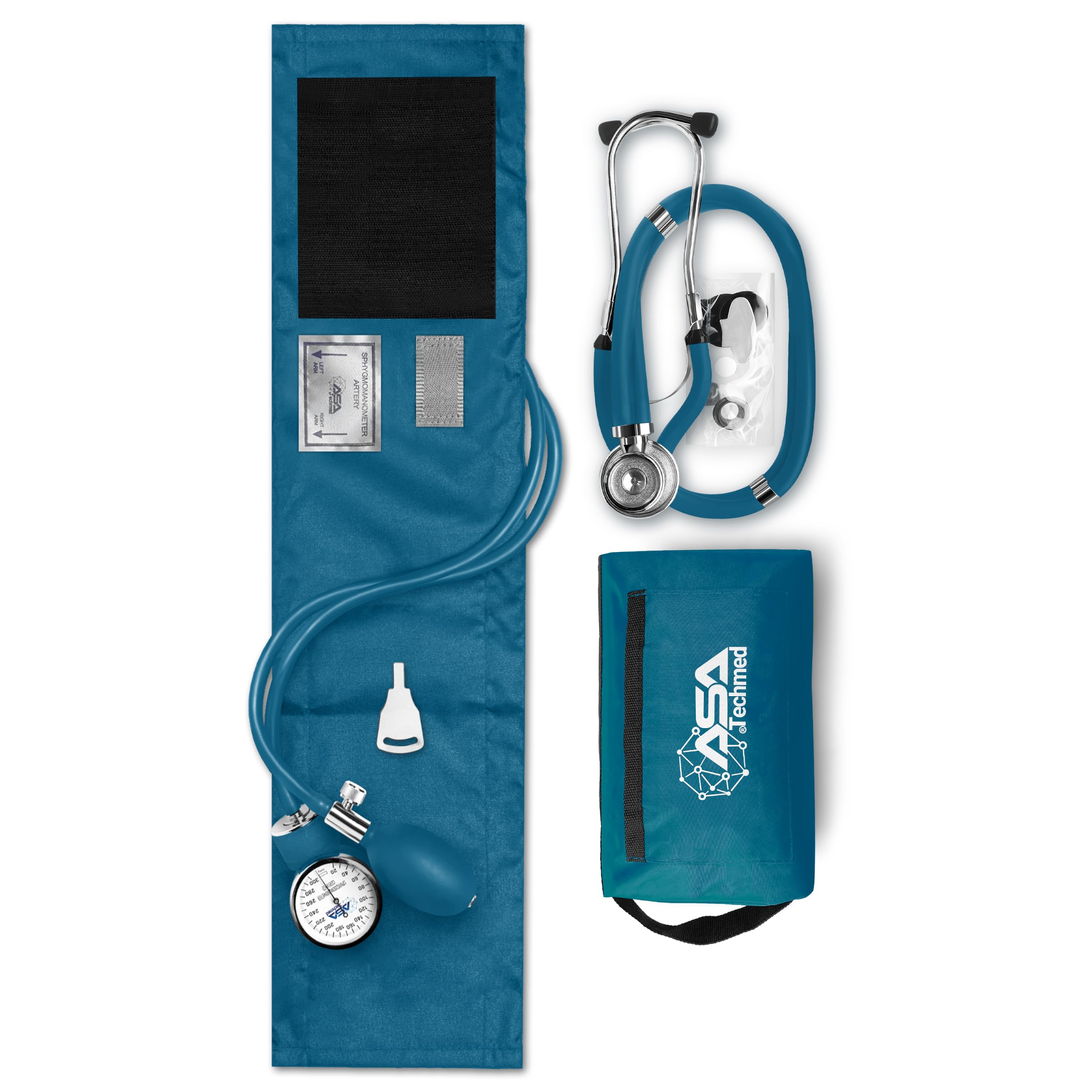 ASA TECHMED Stethoscope & Blood Pressure Kit - Teal -1