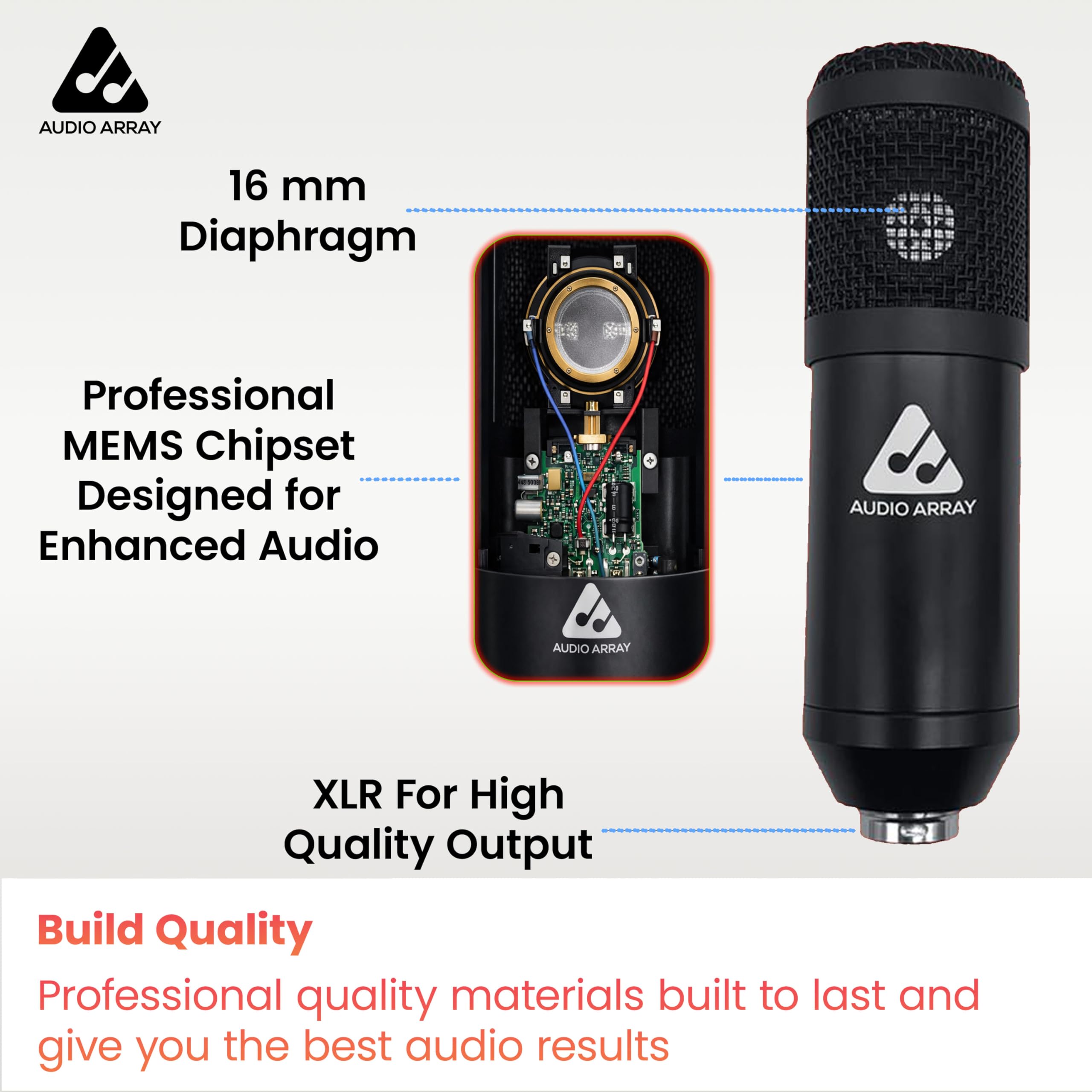 Audio Array Singing Bundle | Condenser Mic with Boom Arm & Sound Card V8 | Voice Effects, Reverb, Bluetooth | Ideal for Podcasting, Karaoke, Live Streaming, YouTube & Singing - GB-03 — Amazon image 4