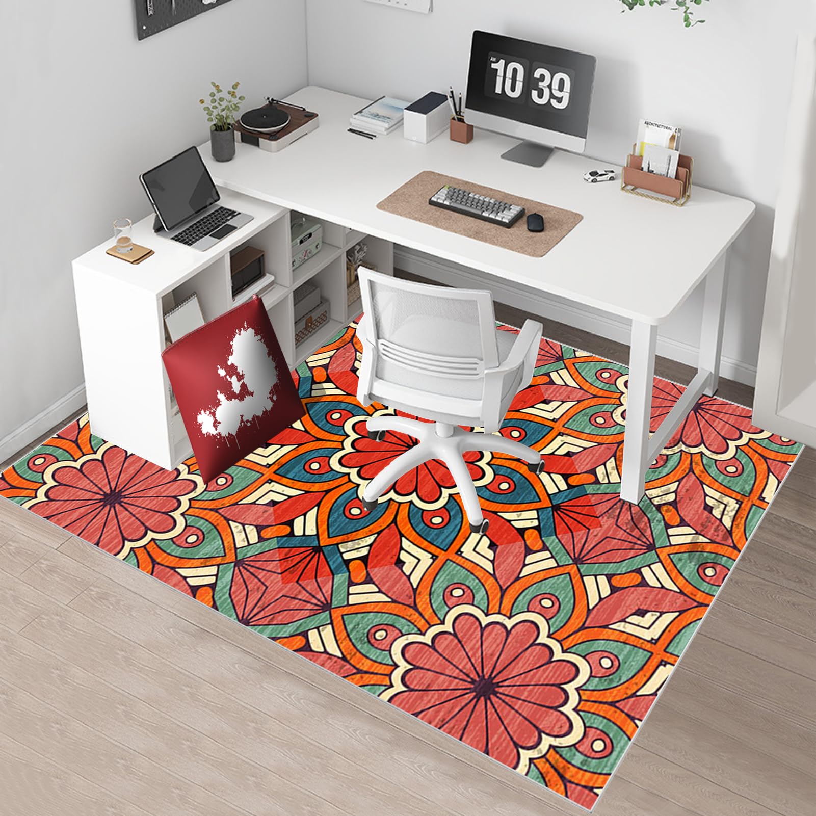 Tapis Chaise de Bureau - Antidérapant Tapis - de Protects de Sol - Rayures Tapis Protège - Sol pour Chaise Silencieux Tapis pour Parquet - Carrelage et Sols Durs - Tapis Chaise Gaming 140 x 160 cm