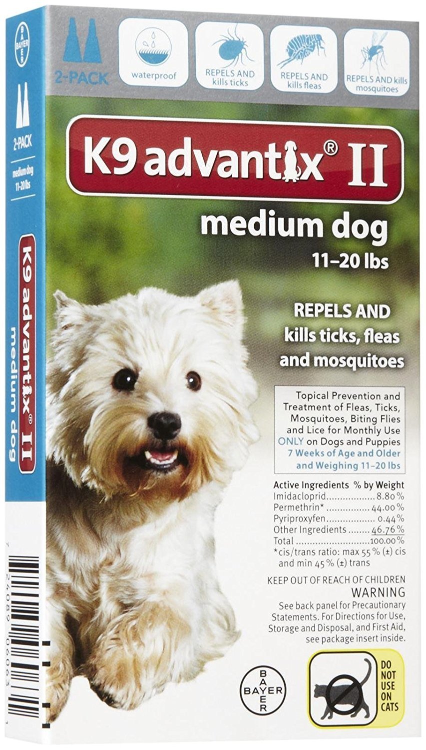 Flea Drops, Tick and Mosquito Prevention K9 Medium Dog 2 Doses