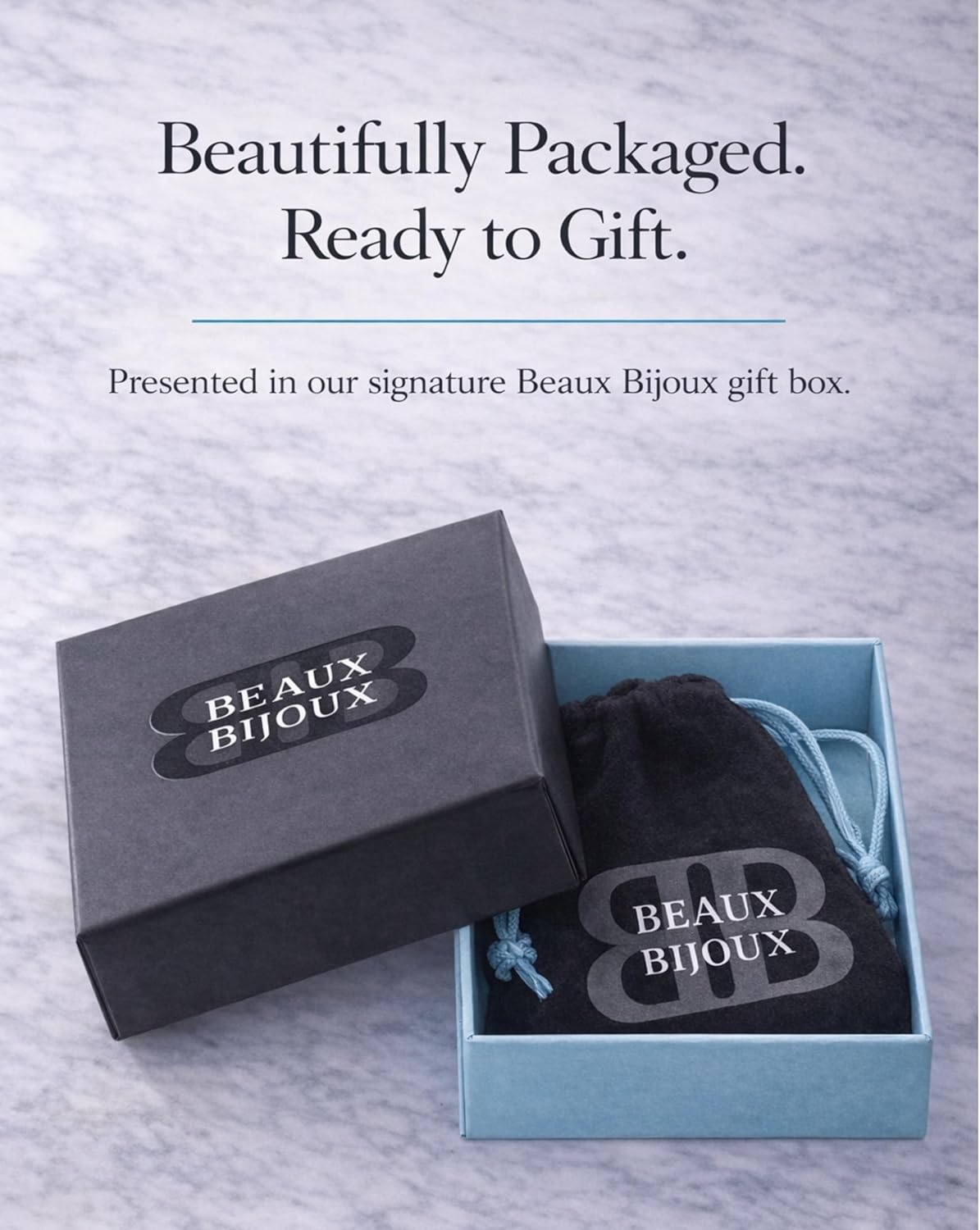 Beaux Bijoux Larimar Necklace for Women – Natural Larimar Pendant Necklace in 925 Sterling Silver – Caribbean Blue Gemstone - Unique Jewelry Gift