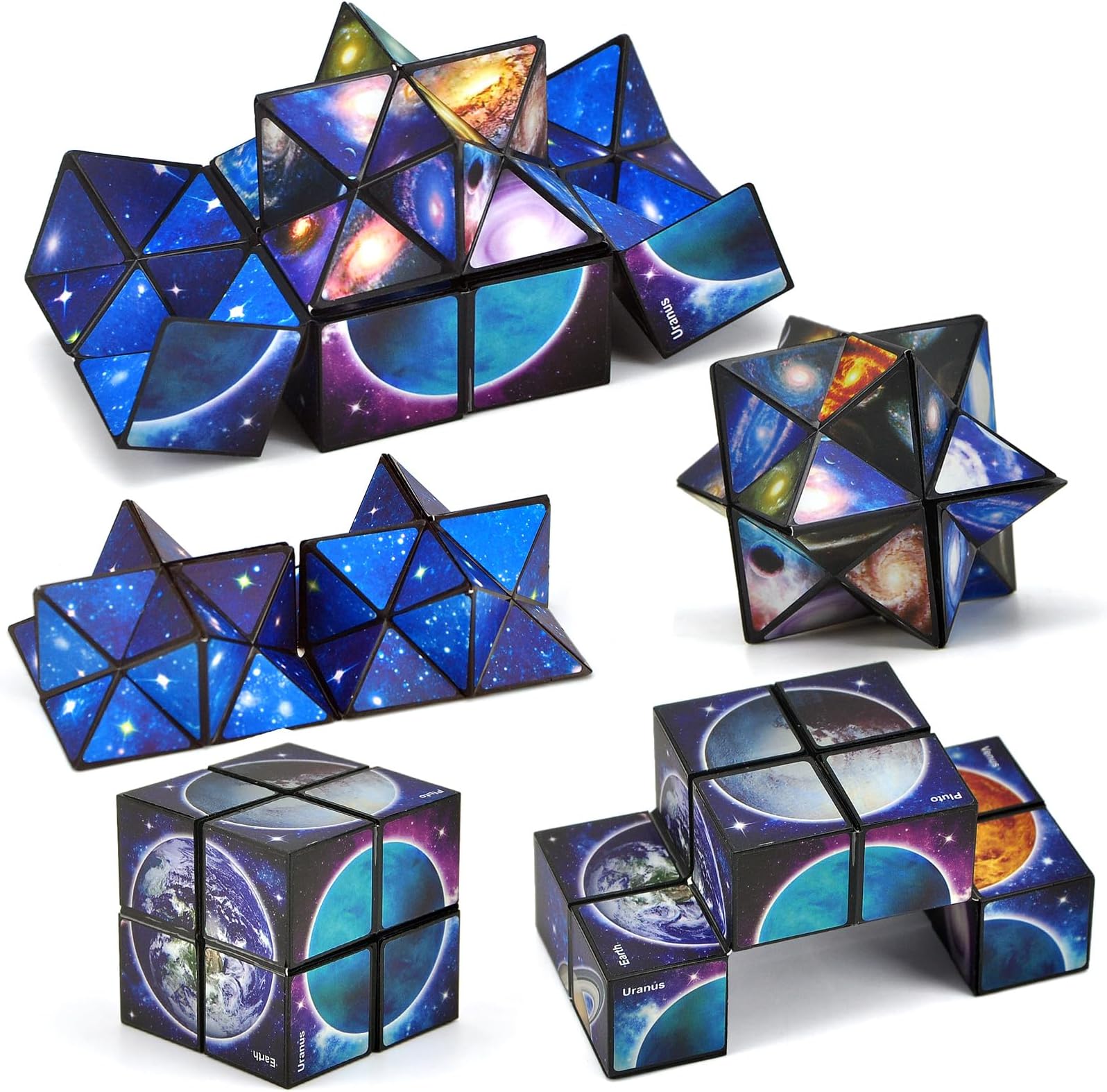 Star Sky Planet Infinity Cube 2 in 1 Set - 3d Magic Cube gifts for 6 7 8 9 year old boys,toys for 8 9 10 11 12 year olds boys (Star Cube)