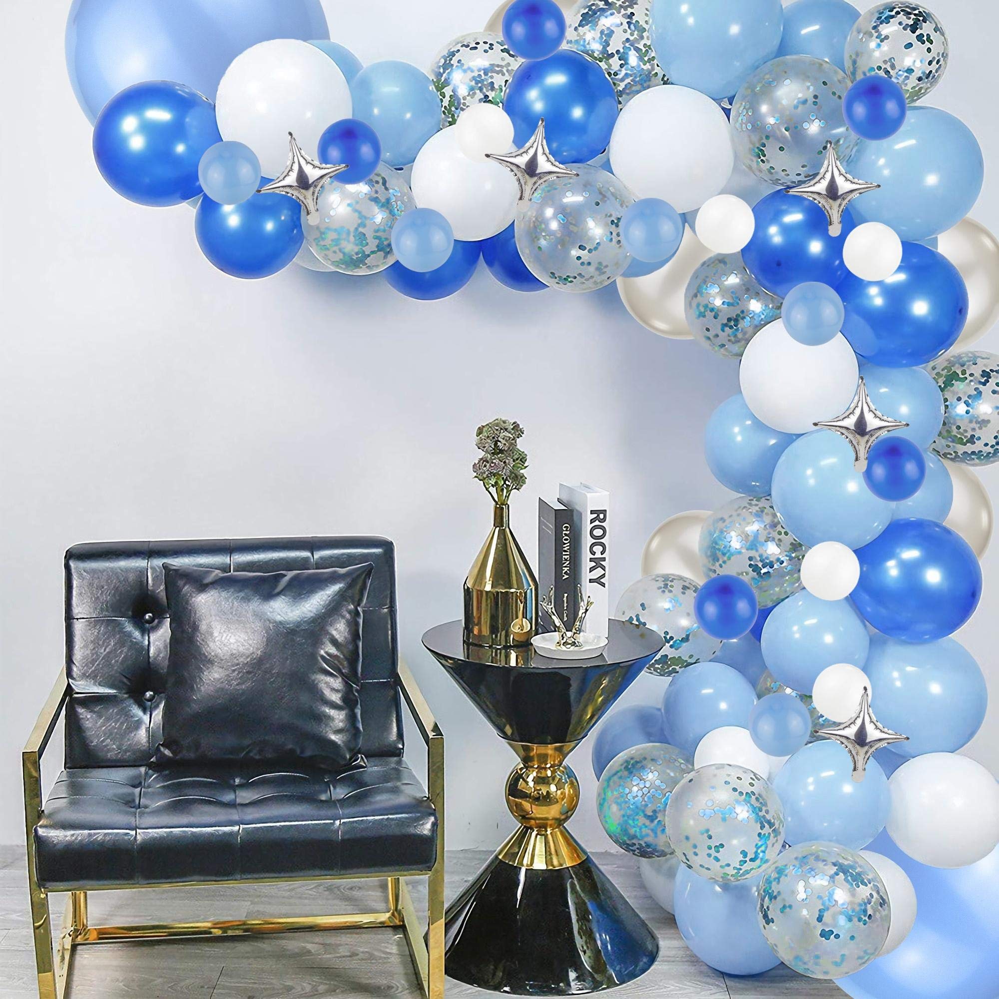 Buy SDALU Blue Balloon Garland Kit, 130pcs Royal Blue Silver White
