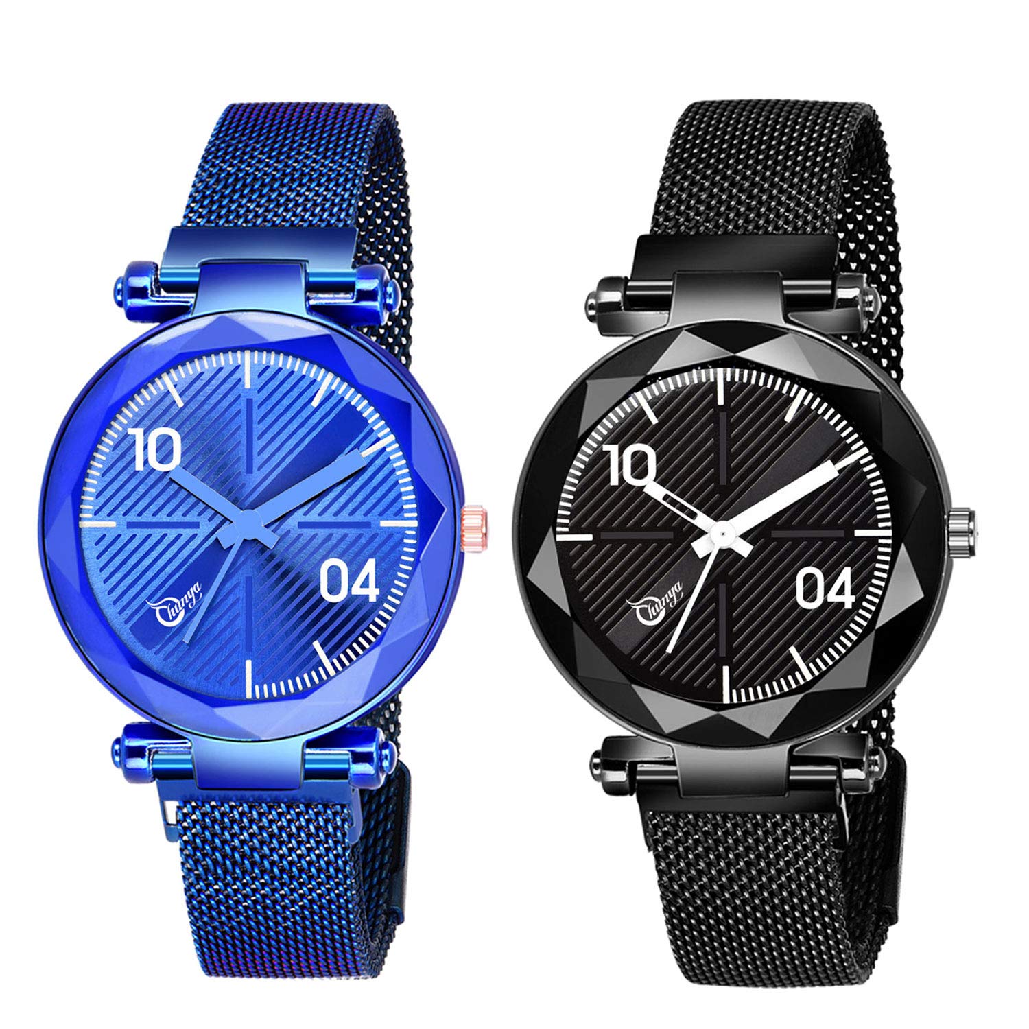 Shunya Black Round Dial with Latest Generation Blue Magnet Belt Analogue Watch for Women & Girls Pack of - 2 (B08JGGDT6R) Amazon Price History, Amazon Price Tracker