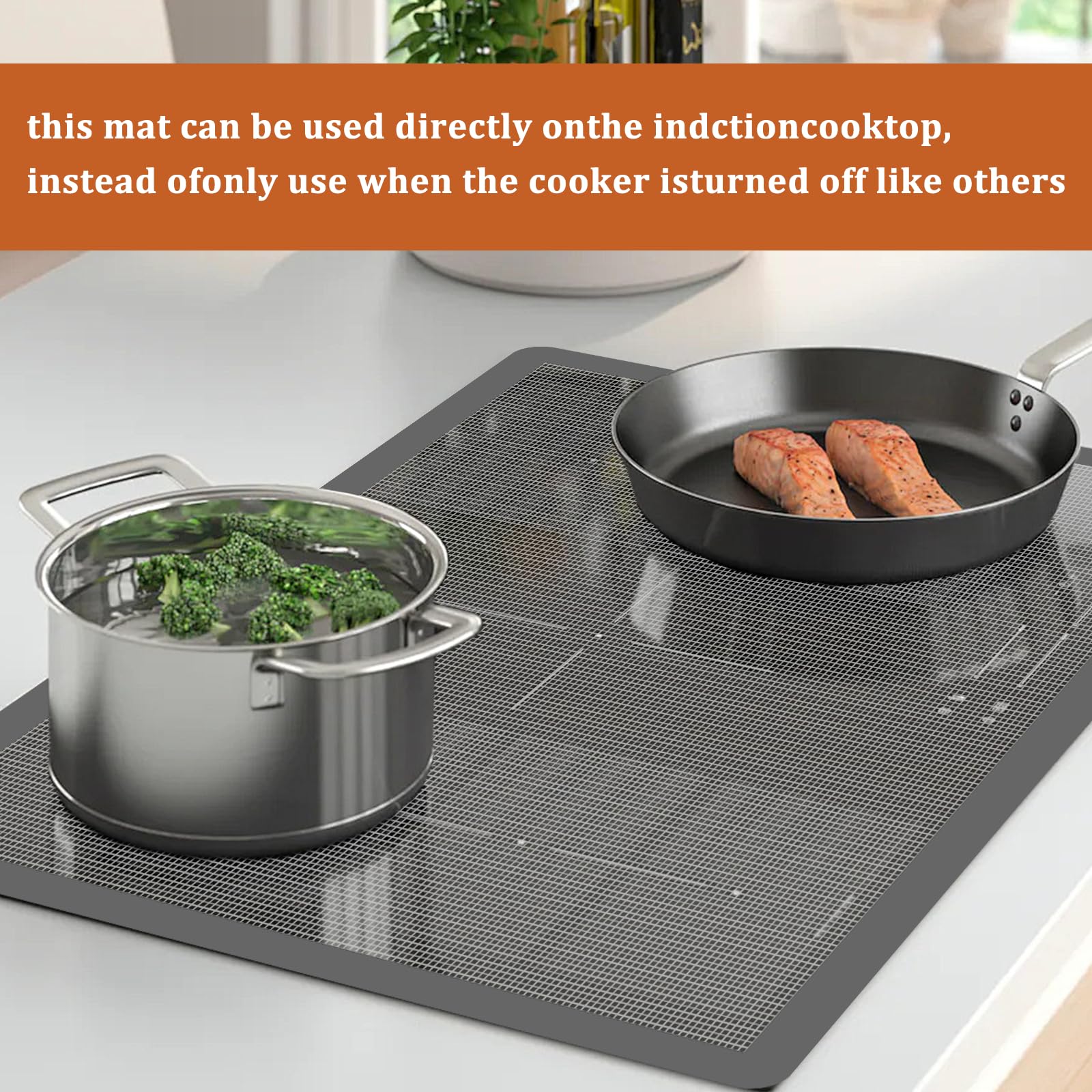 Tapis de Protection Plaque Induction 80x52cm Protège Plaque Induction Silicone Tapis Plaque Induction Protection Plaque de Cuisson Magnétique Anti Rayures Non Slip Anti-éclaboussures(Blanc)