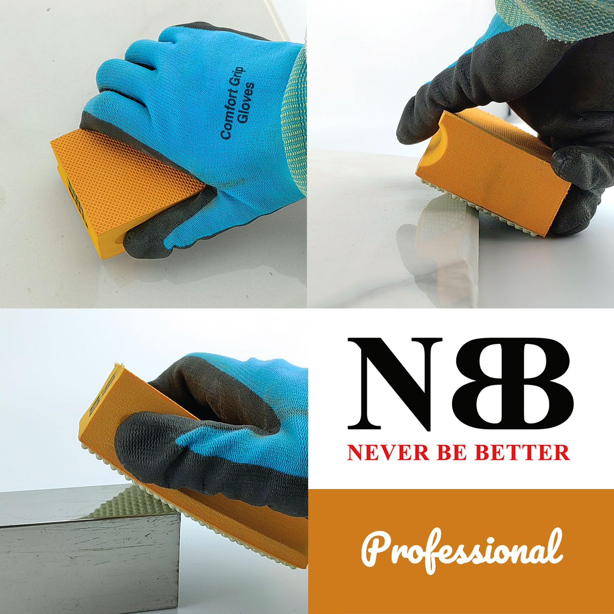 NBB Tampone diamantato a mano per levigare o lucidare, blocco diamantato/lucidatura con supporto in spugna flessibile per macinare pietra granito ceramica piastrelle vetro legno metallo (1,3000#)