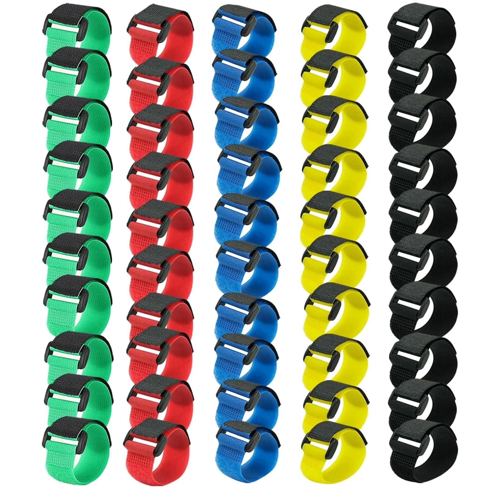 Gjgfjghk 50Pcs-Mixed Color Zip Ties 50Pcs Reusable Fastening Cable Straps, Hook And Loop Cable Tie Down Straps Long Cable Ties(50Pcs-Mixed Color)