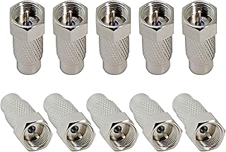 Atari 2600 TV Adapter for Modern TV, 10-Pack RFAdapter F Coax Plug to RCA Jack Connector Convertor fo Atari 2600/7800, Commodore 64, Sega, Colecovision, Intellivision Game System