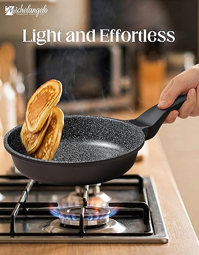 Miniatura 7 de MICHELANGELO Frying Pans Nonstick - Large Non Stick Frying Pan 12 Inch  Ease of Cleaning, All Stovetops Compatible, Built to Last, Stay-Cool Handle