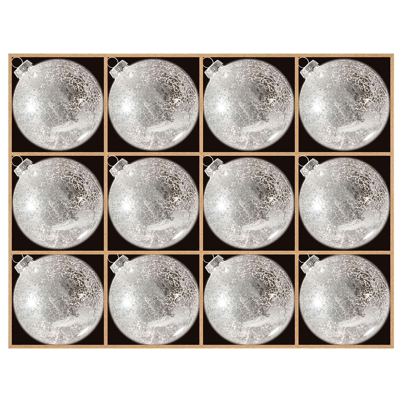 DN DECONATION Christmas Baubles Set, 12 Pieces - Silver Mercury Glass Baubles 8 cm Matt, Christmas Tree Baubles with Hanging for Christmas Tree Decoration, Wedding and Holiday Decoration
