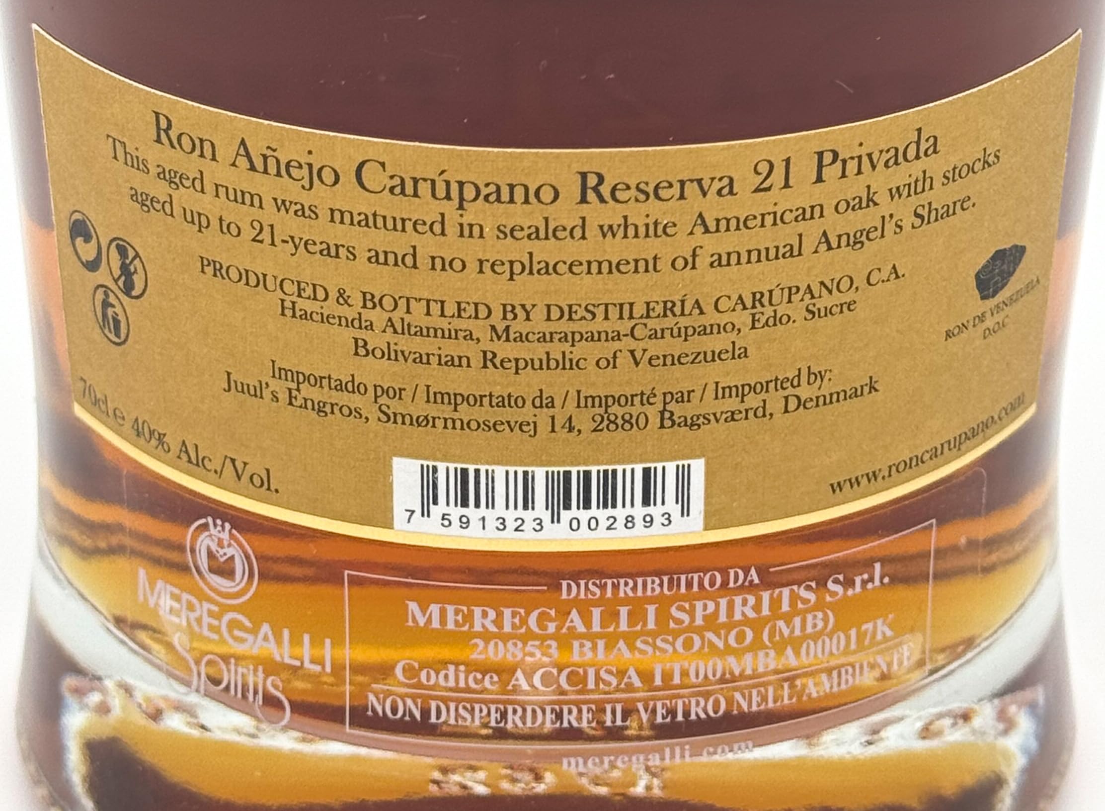 carupano 21 ron anejo riserva privada 70 cl
