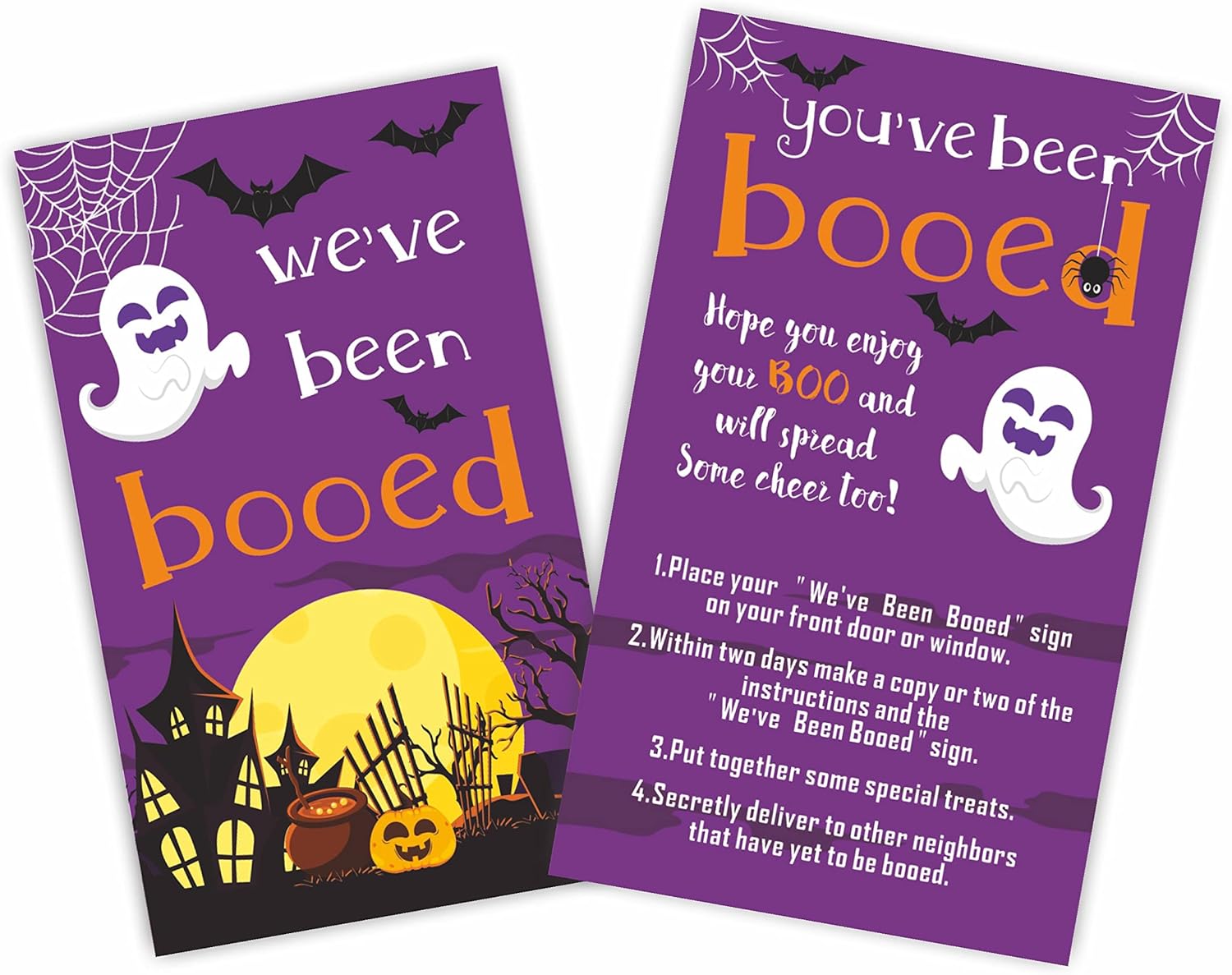Halloween Party Game, Halloween Supplies, Decors, We’ve Been BOOED, I’ve Been BOOED Game card sets, 40 cards(wsj-005)