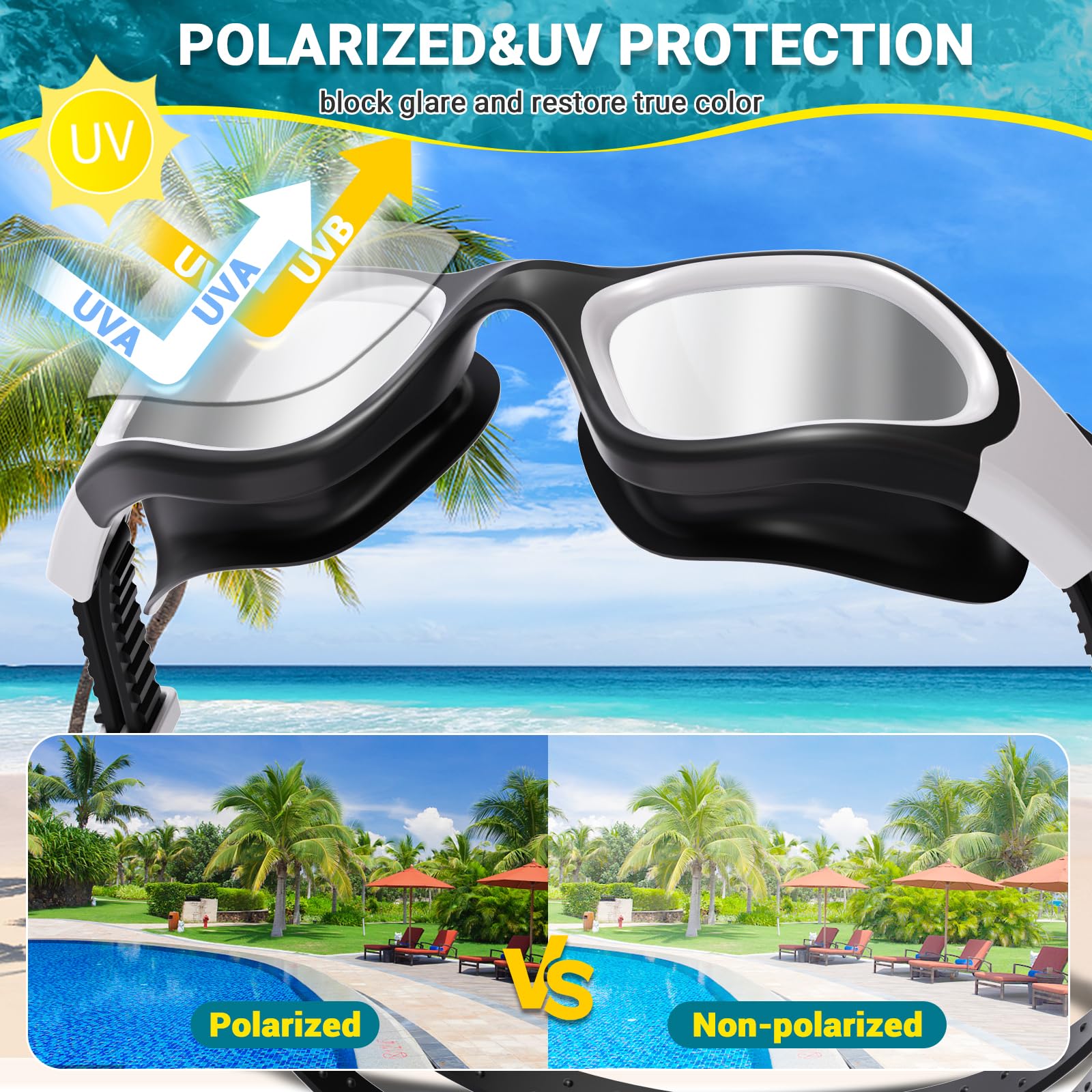 Winline Occhialini da Nuoto Anti-Appannamento Anti-leak Protezione UV Visione Chiara,Occhialini nuoto polarizzate/non polarizzate per Uomo Donna Adulti e Adolescenti