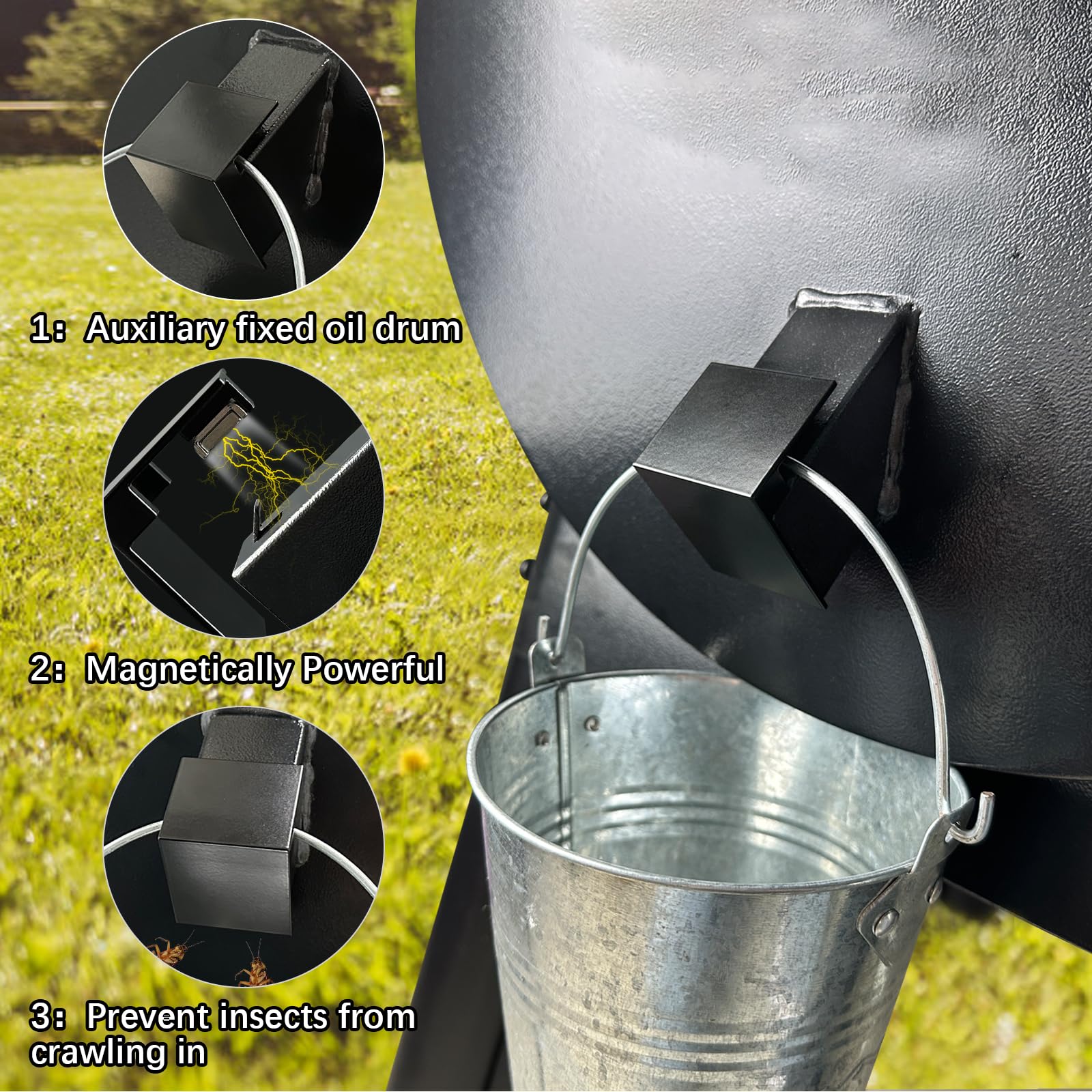 Cubierta de Canal de Grasa y Revestimiento de Cubo de Grasa y Tapa para Parrillas ahumadoras Traeger, Kits de Accesorios de Parrilla Traeger para Parrillas de pellets de Madera Traeger, Parrillas