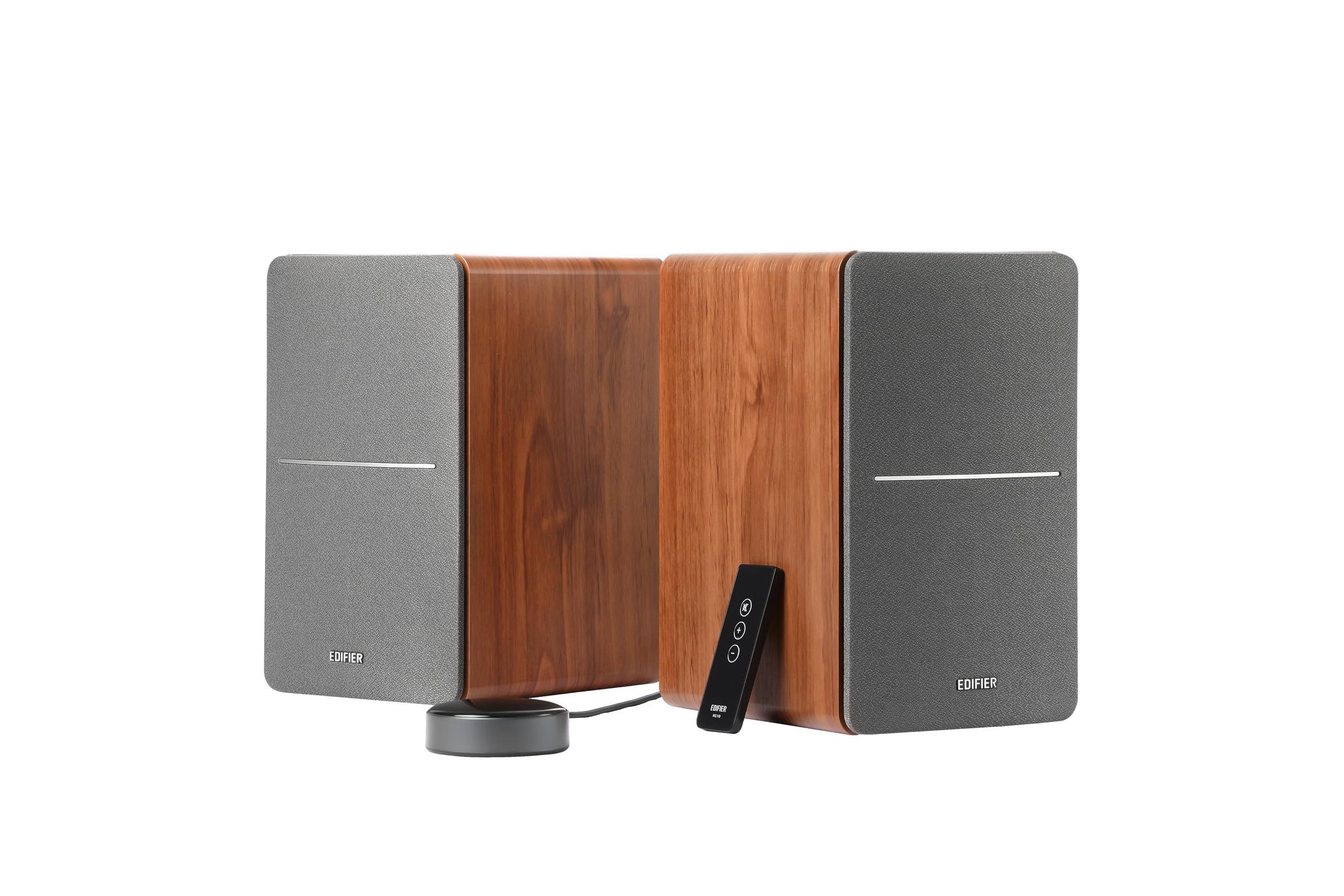 Edifier R1280T WiiM Mini - Enceintes bibliothèque Actives 2.0 avec WiiM Mini Inclus pour Streaming Airplay 2 Fonctionne avec Alexa & Siri - 42 W RMS - Bois